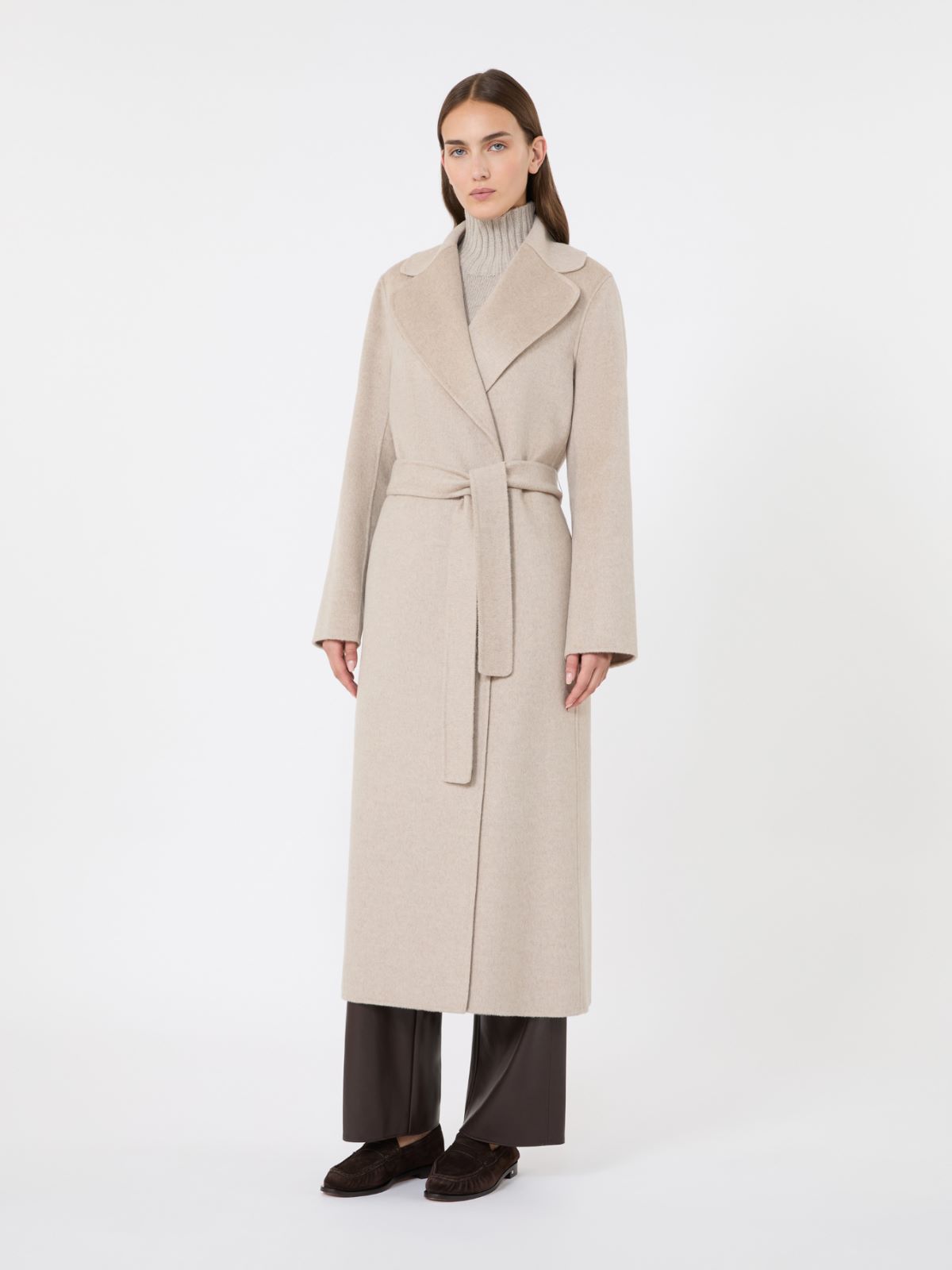 Mantel aus Woll-Kaschmir-Mischgewebe mit Gürtel - BEIGE - Max Mara - 2