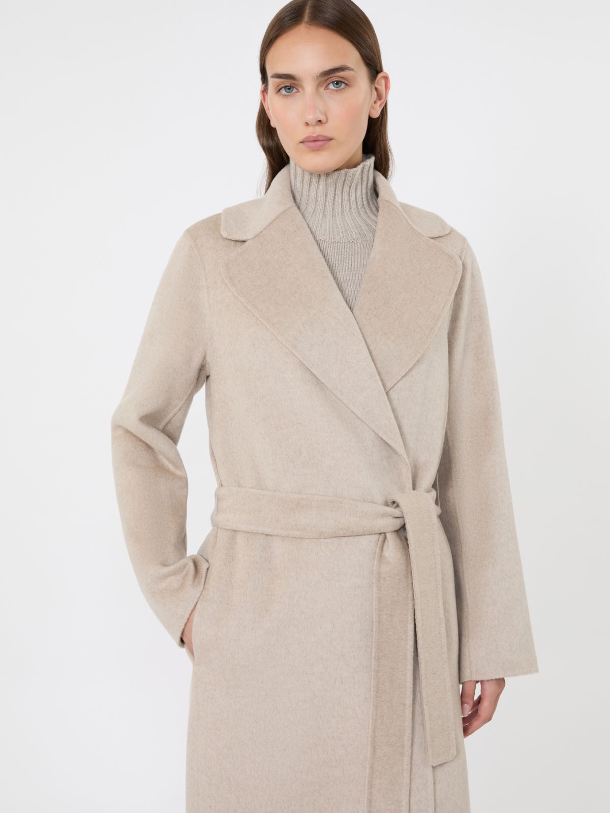 Mantel aus Woll-Kaschmir-Mischgewebe mit Gürtel - BEIGE - Max Mara - 4