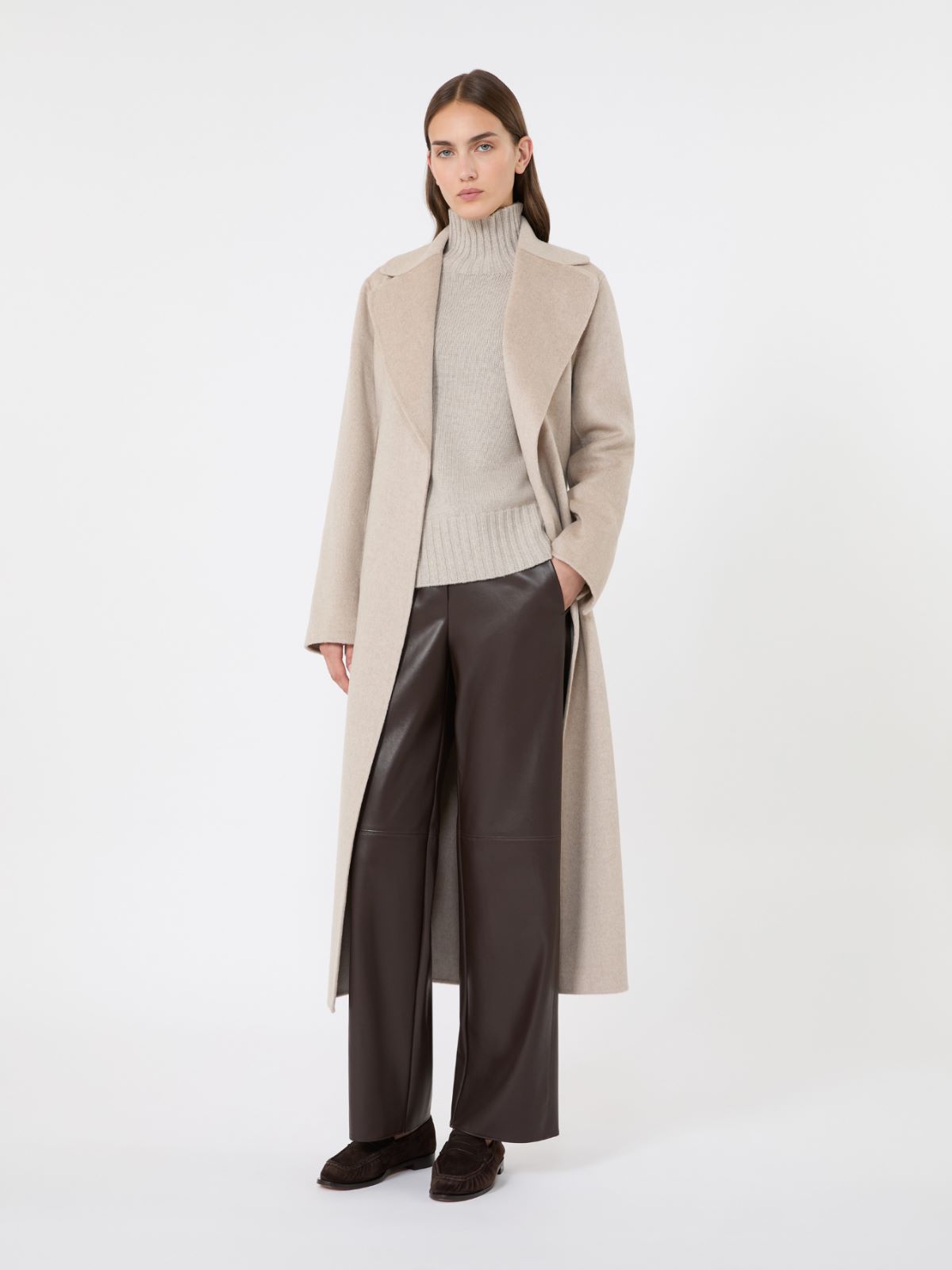 Mantel aus Woll-Kaschmir-Mischgewebe mit Gürtel - BEIGE - Max Mara