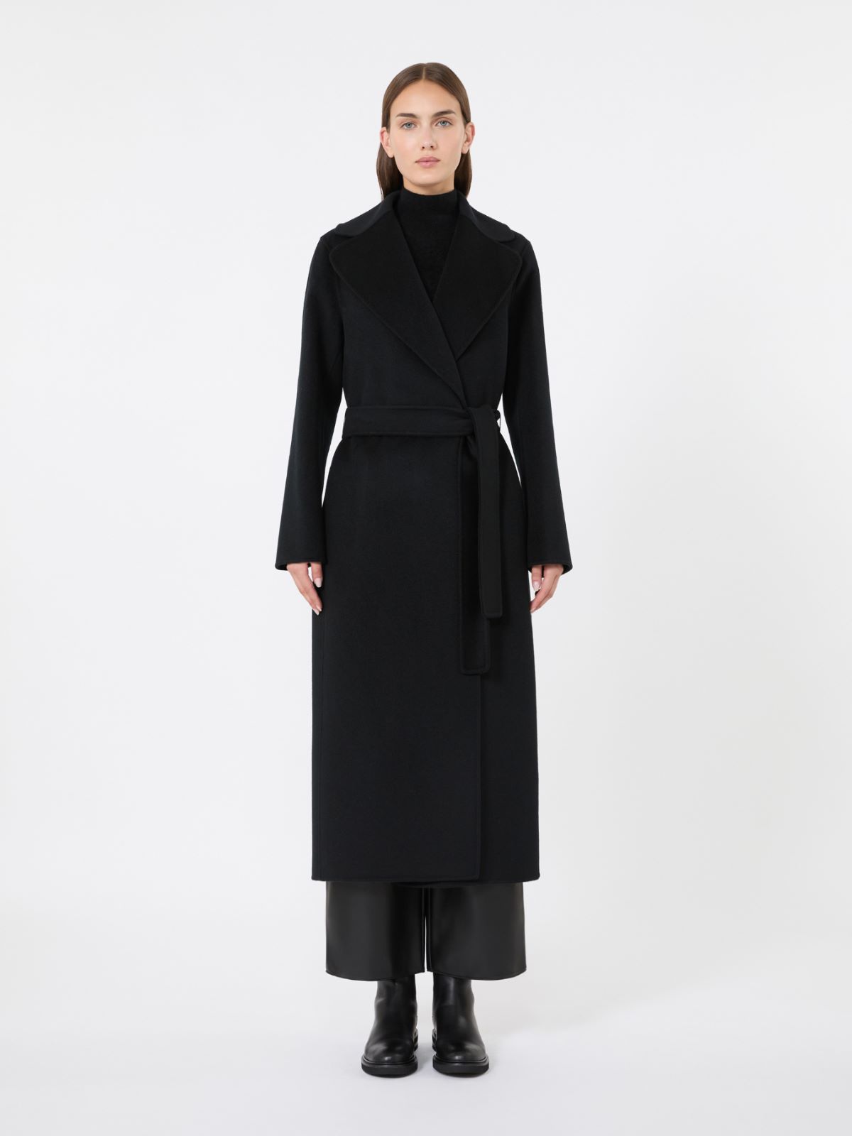 Wool and cashmere coat with belt - BLACK - Max Mara - 2