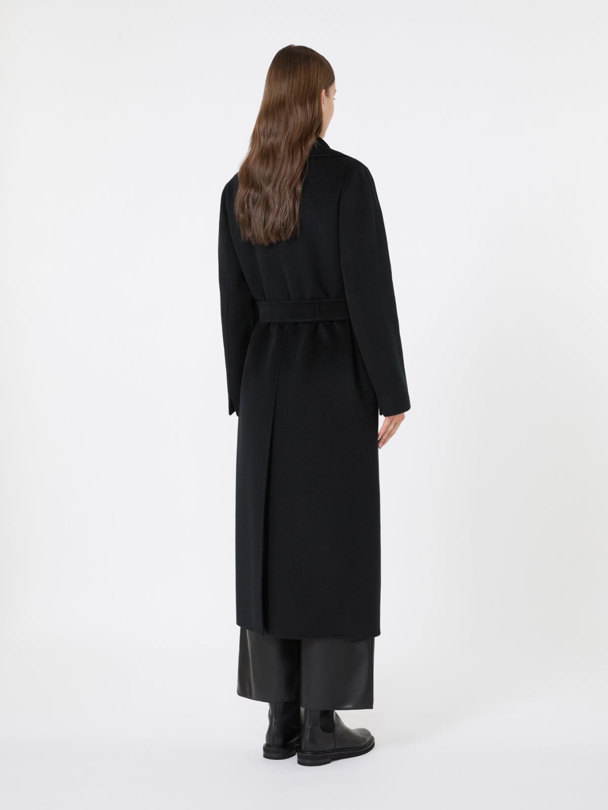 Wool and cashmere coat with belt - BLACK - Max Mara - 3