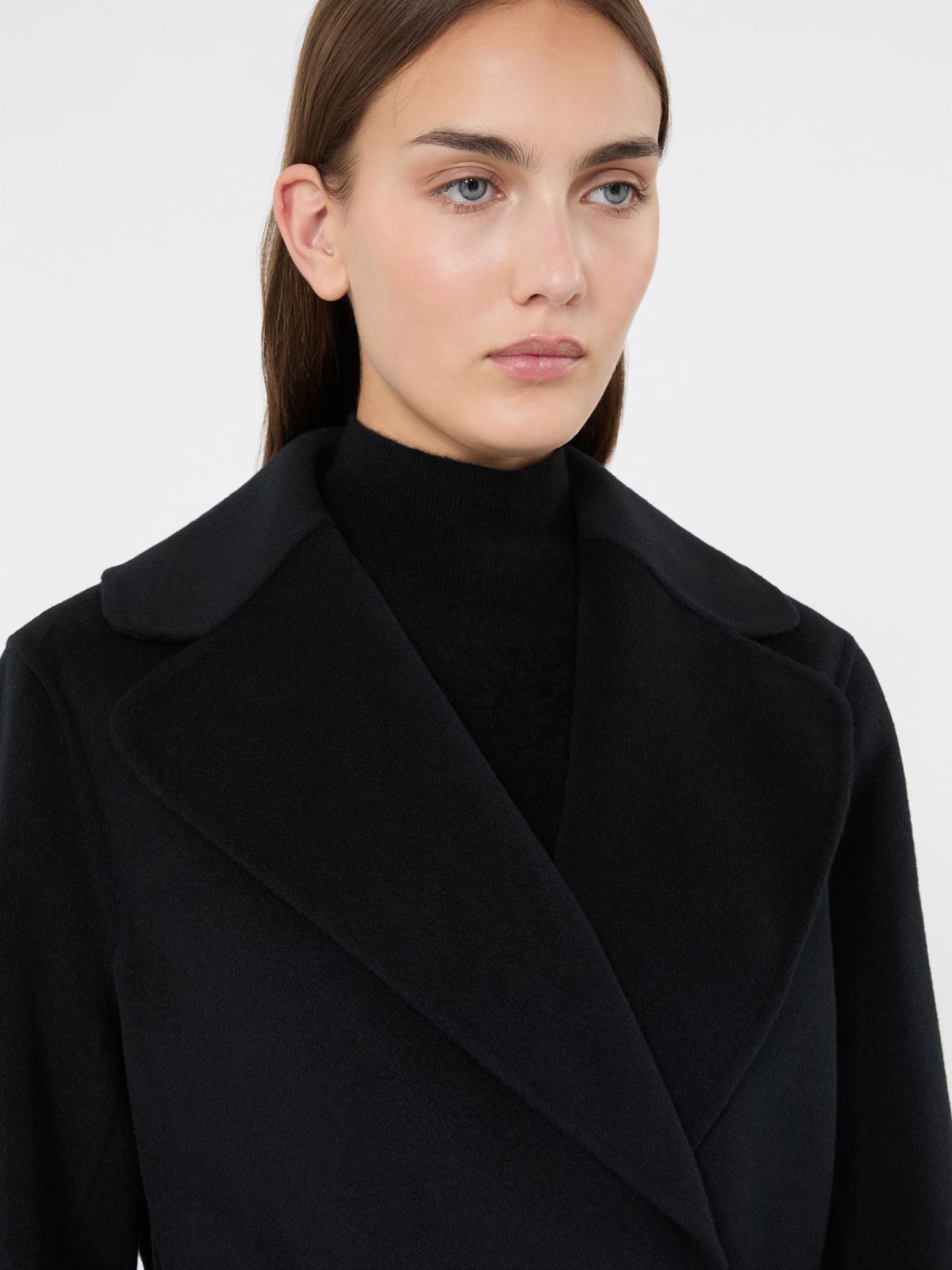 Wool and cashmere coat with belt - BLACK - Max Mara - 4