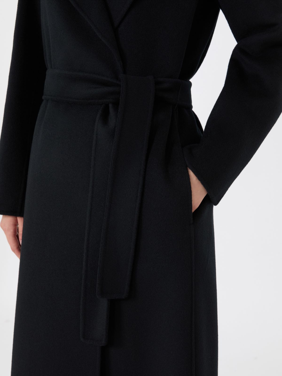 Wool and cashmere coat with belt - BLACK - Max Mara - 5