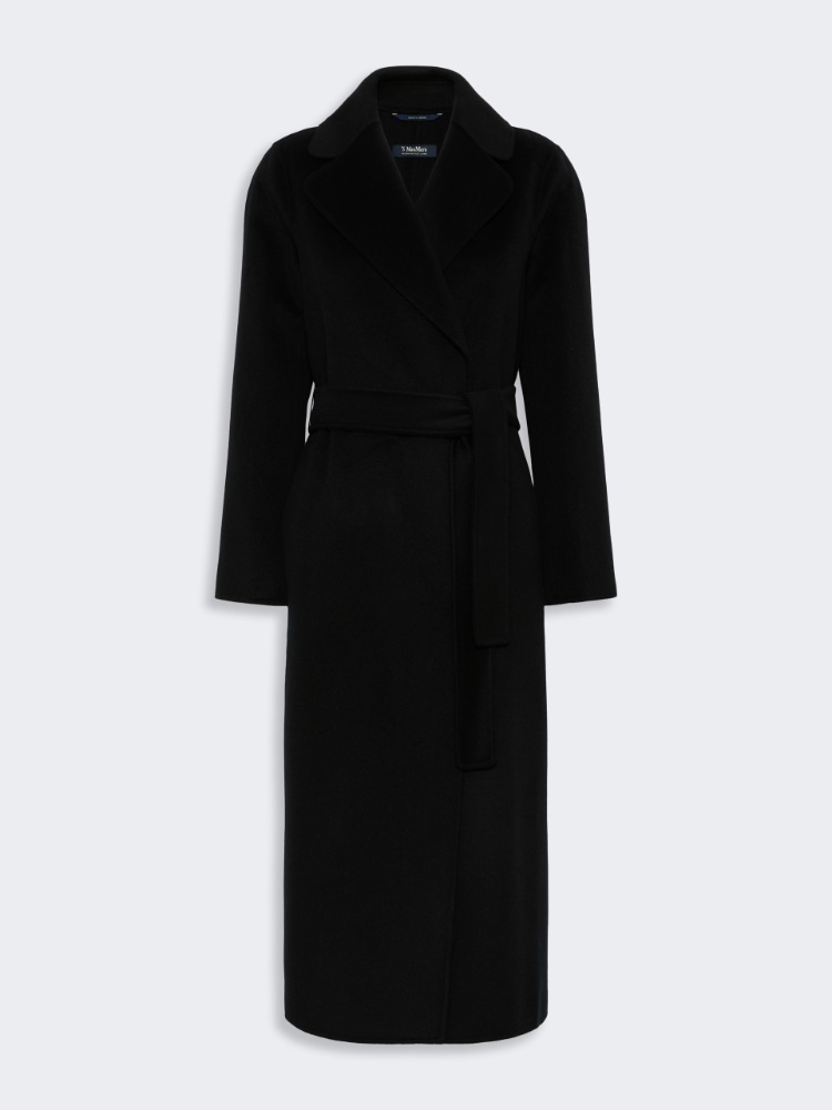 Wool and cashmere coat with belt - BLACK