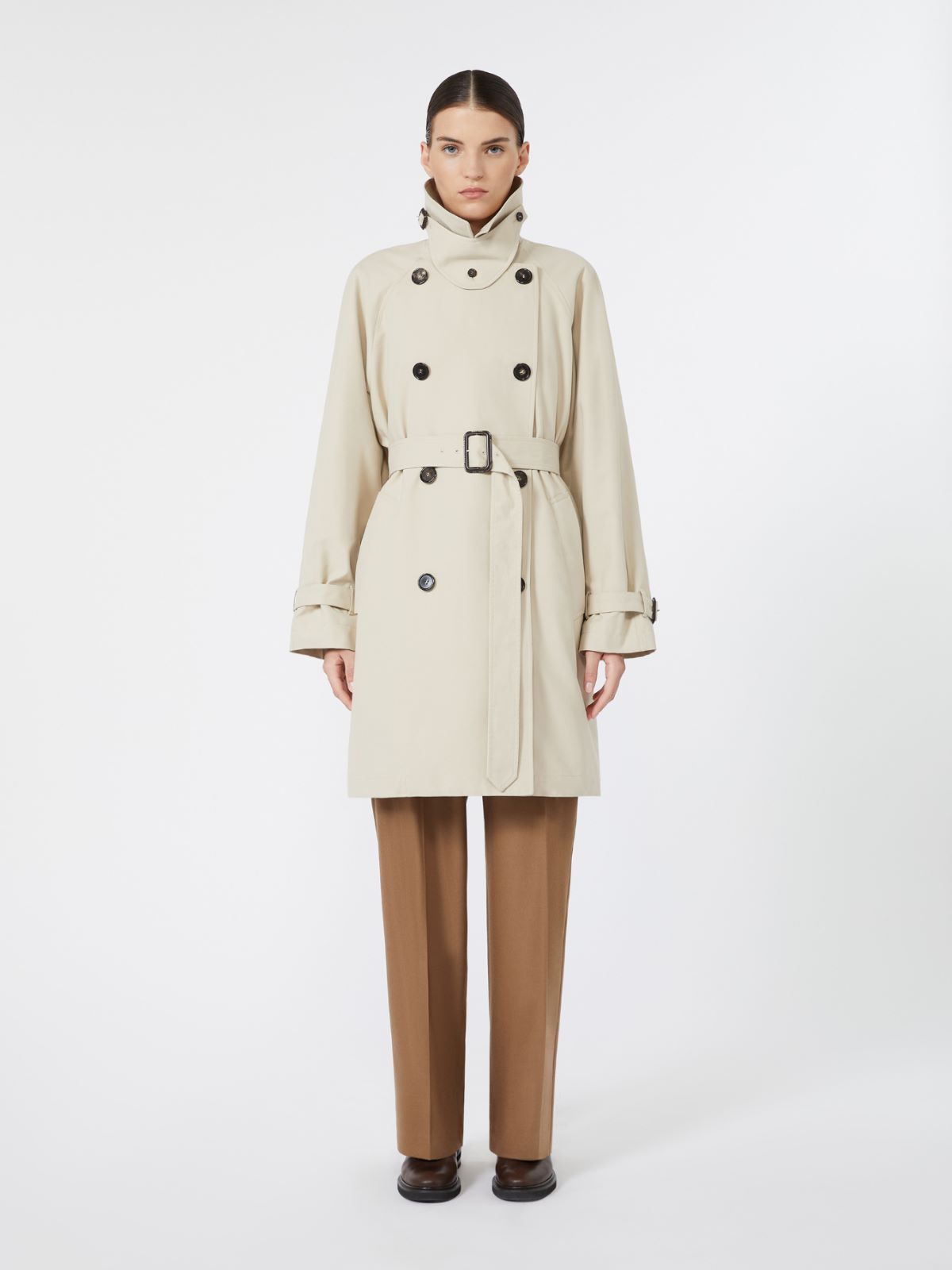 Oversized water-repellent gabardine trench coat - ALBINO - Max Mara - 2