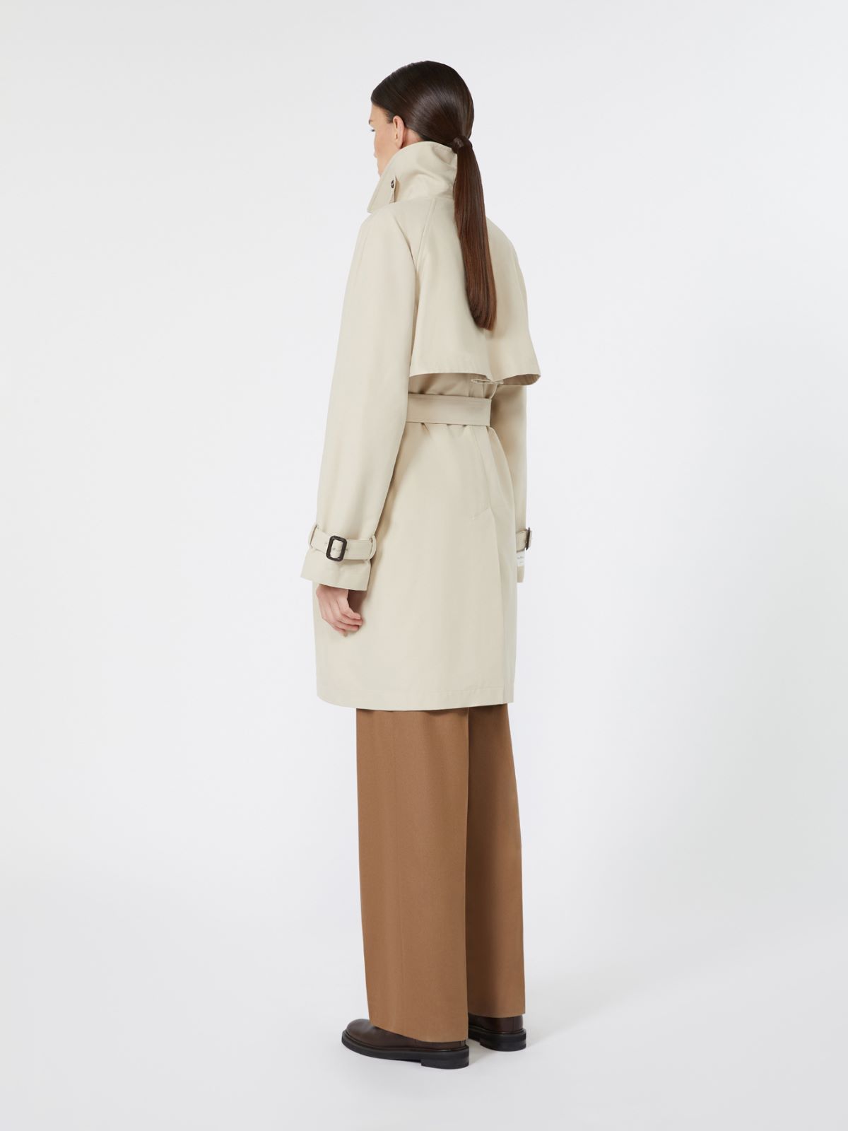 Oversized water-repellent gabardine trench coat - ALBINO - Max Mara - 3