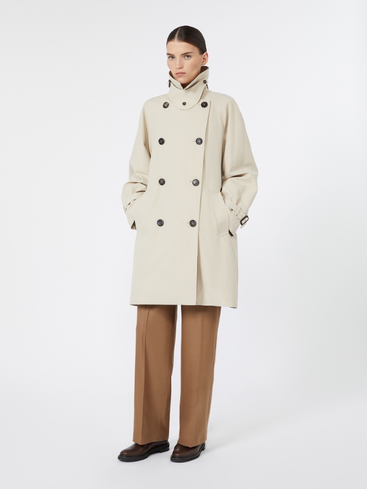 Oversized water-repellent gabardine trench coat - ALBINO