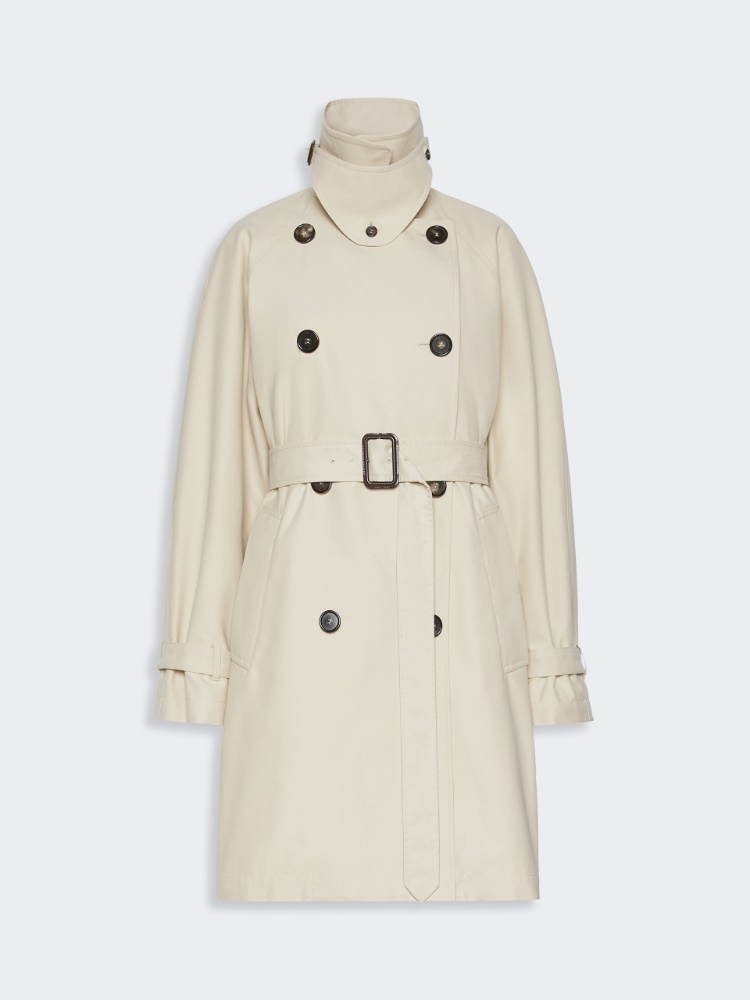 Oversized water-repellent gabardine trench coat - ALBINO