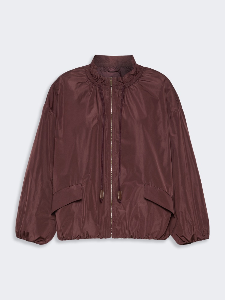 Water-repellent taffeta bomber jacket - BORDEAUX