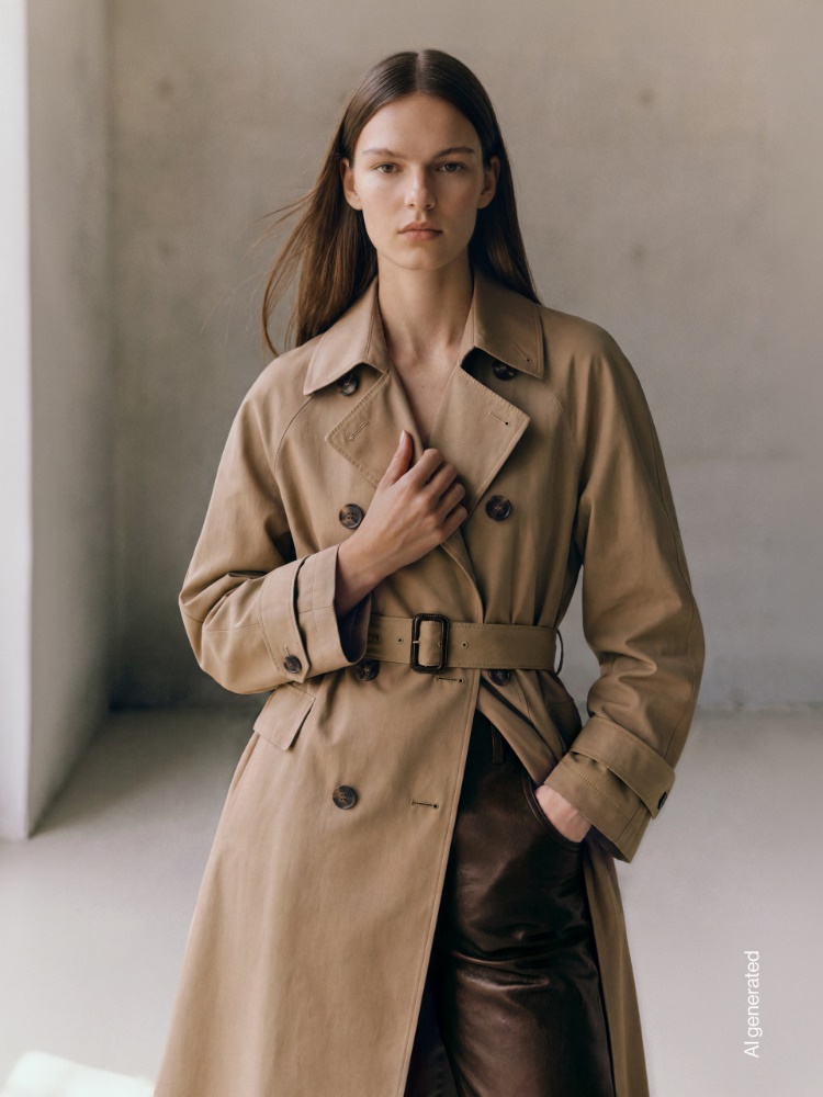 Double-breasted trench coat in water-repellent twill + CAMEL - Max Mara