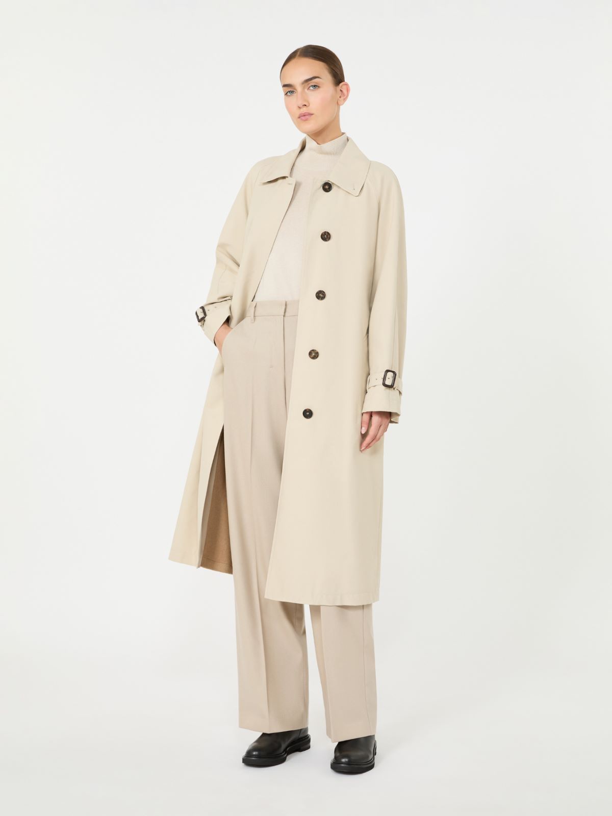 Water-repellent gabardine trench coat - ALBINO - Max Mara