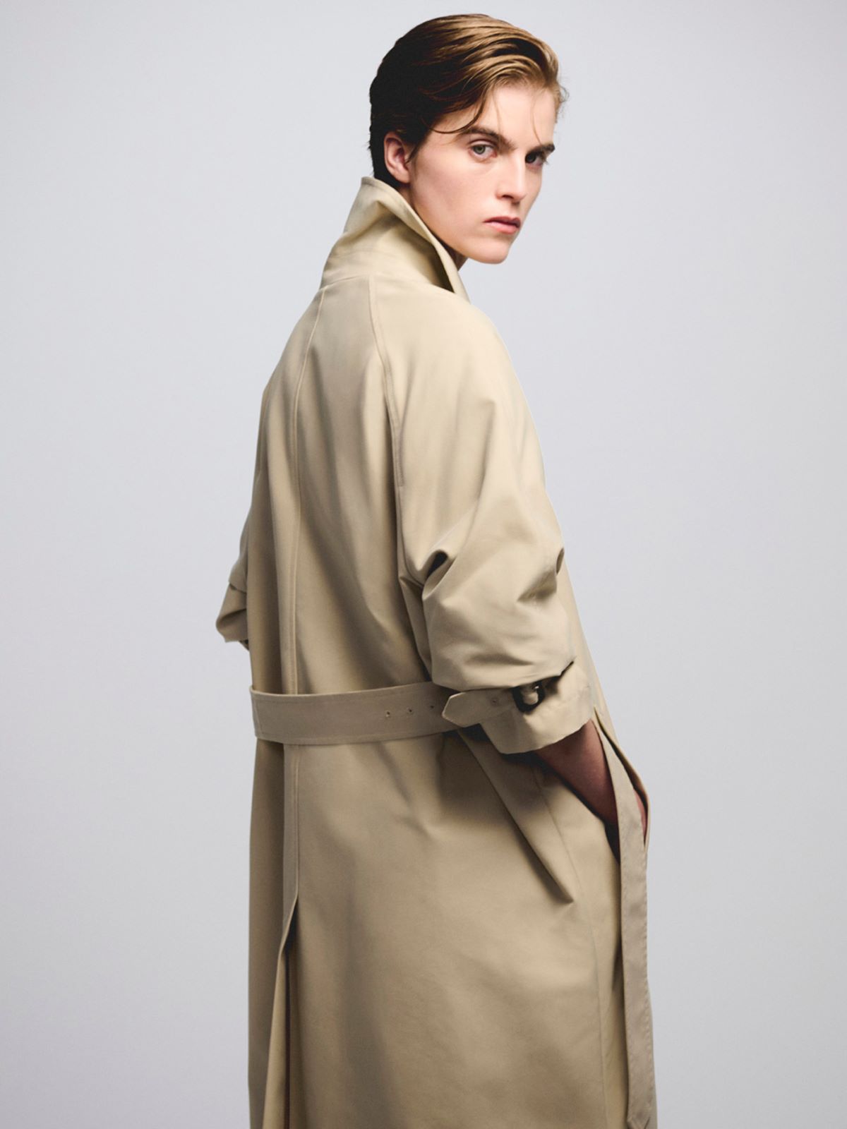 Water-repellent gabardine trench coat - ALBINO