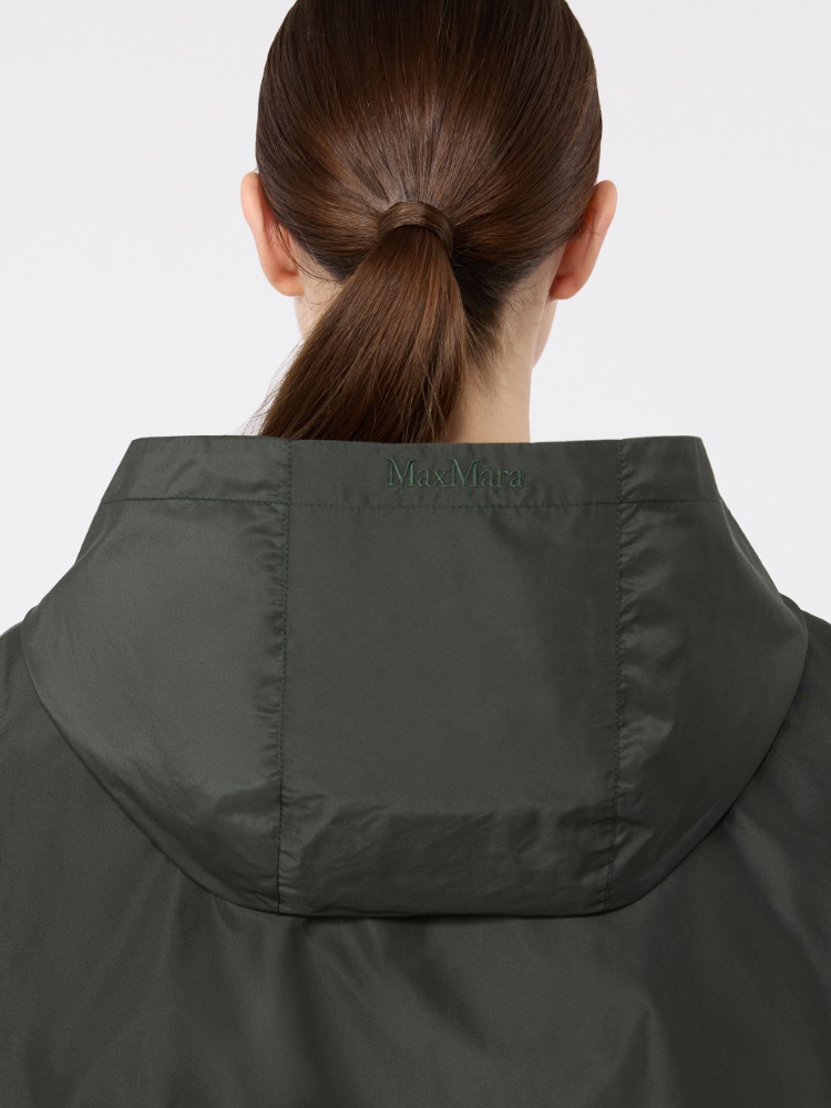 Water-repellent taffeta hooded jacket - DARK GREEN - 4