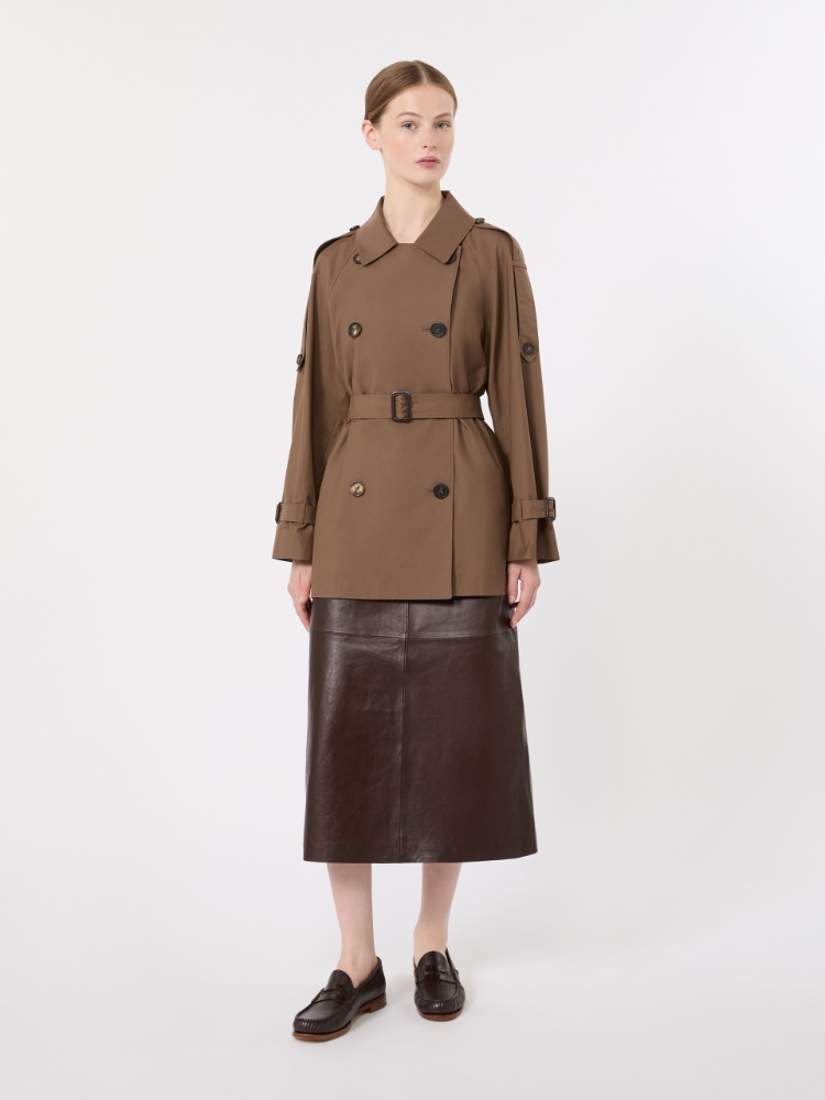Short trench coat in water-repellent twill - BROWN - Max Mara - 2