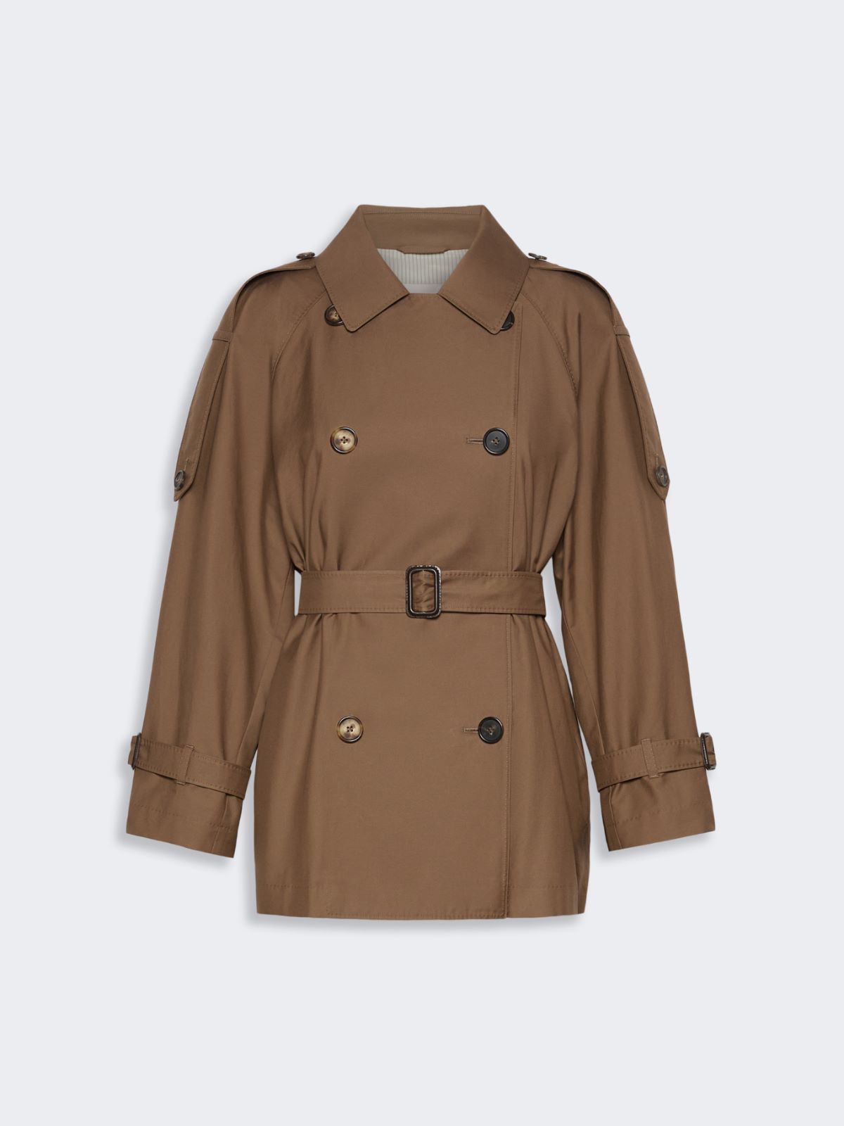 Short trench coat in water-repellent twill - BROWN - Max Mara - 5