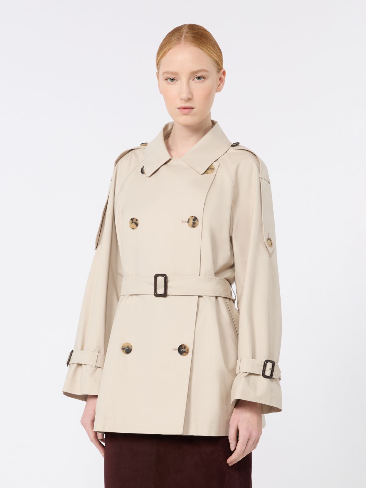 Short trench coat in water-repellent twill - BEIGE - Max Mara - 2