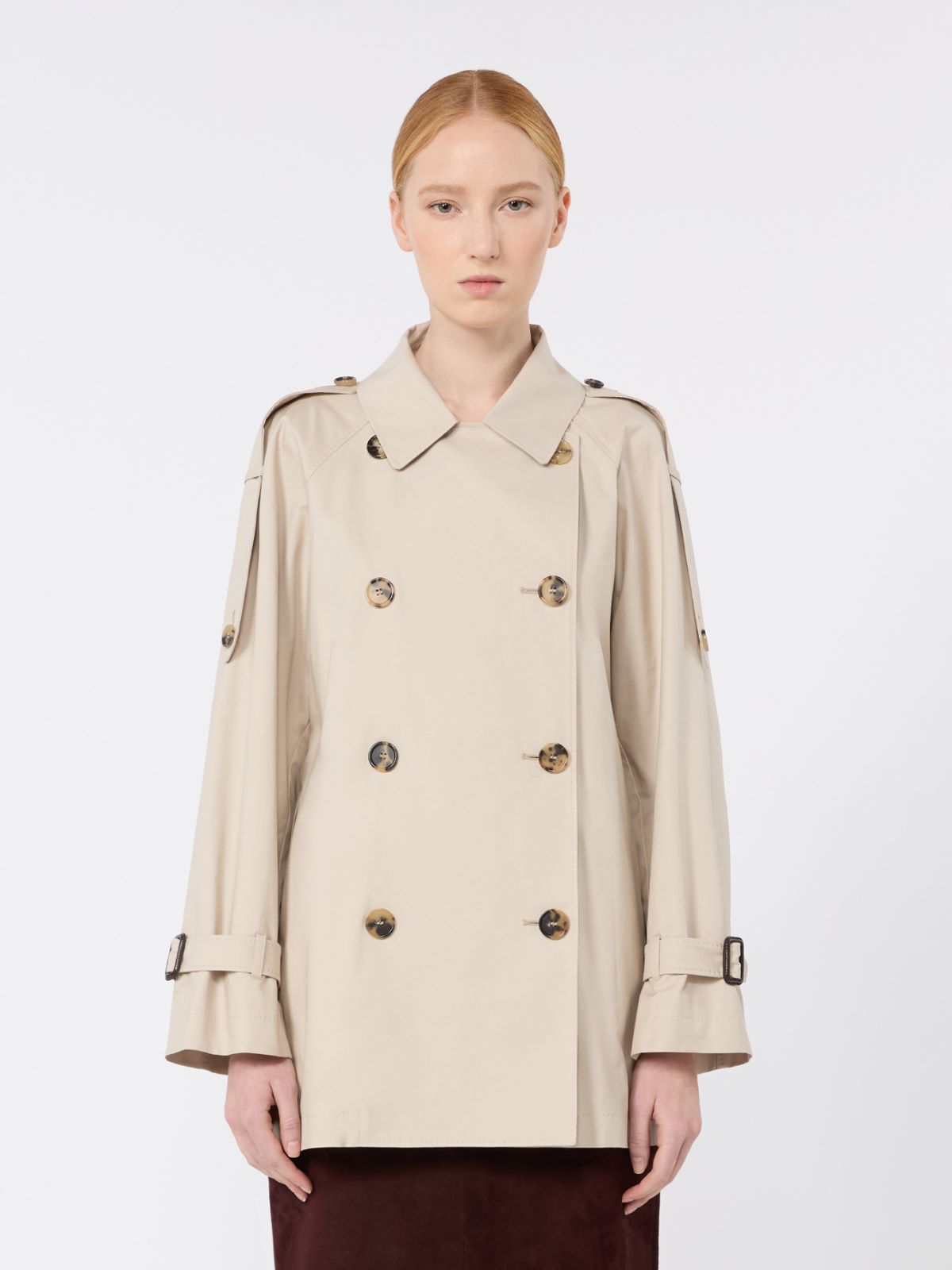Short trench coat in water-repellent twill - BEIGE - Max Mara - 5