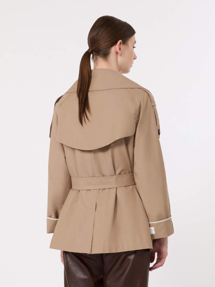 Oversize Trenchcoat aus wasserabweisendem Twill - KAMEL - 3