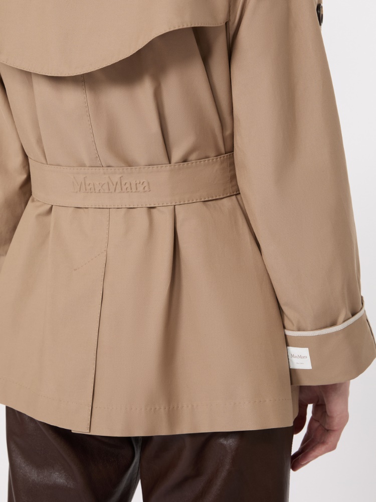 Oversize Trenchcoat aus wasserabweisendem Twill - KAMEL - 4