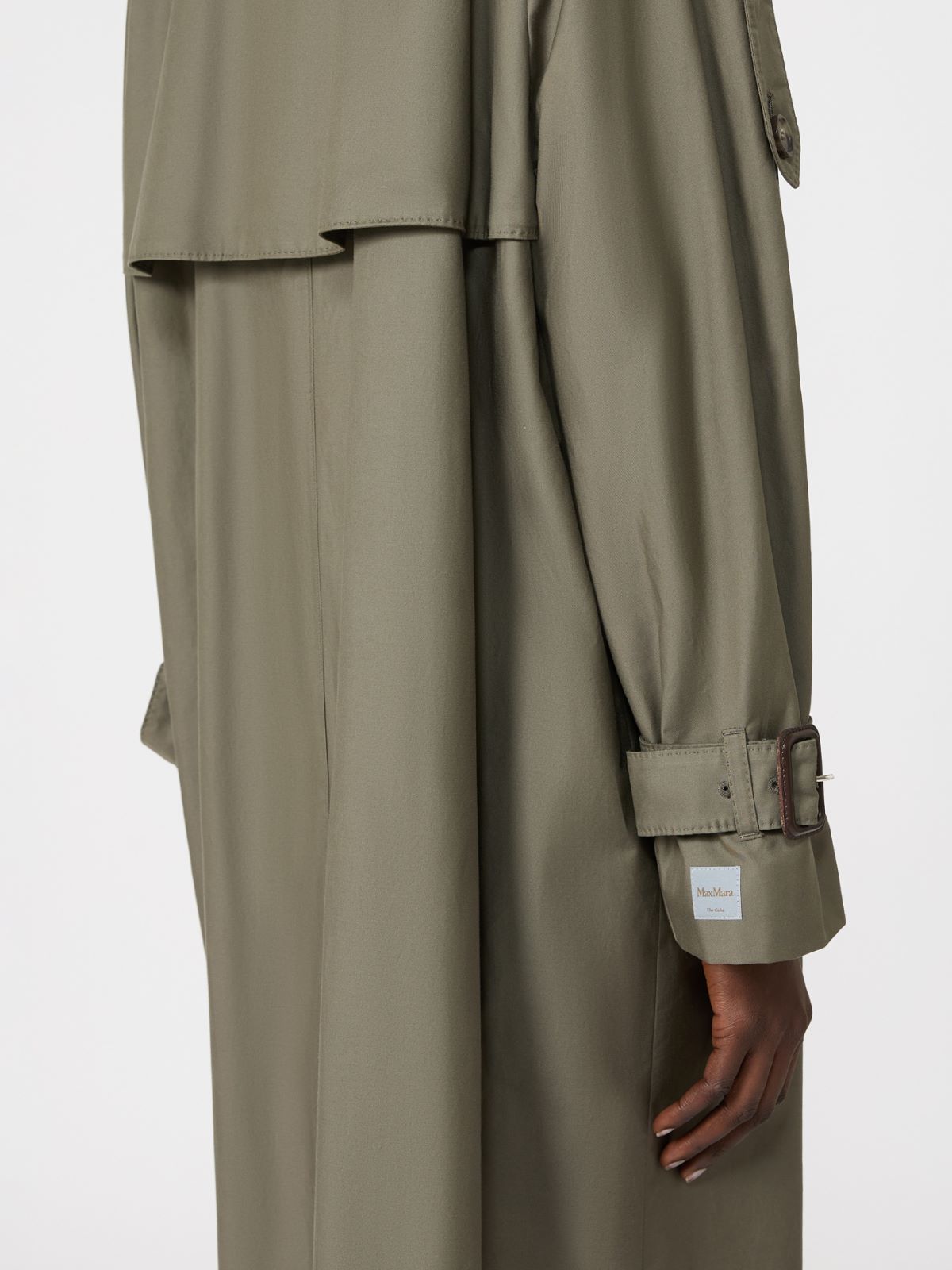 Long double-breasted trench coat in water-repellent cotton - MEDIUM GREY - Max Mara - 5