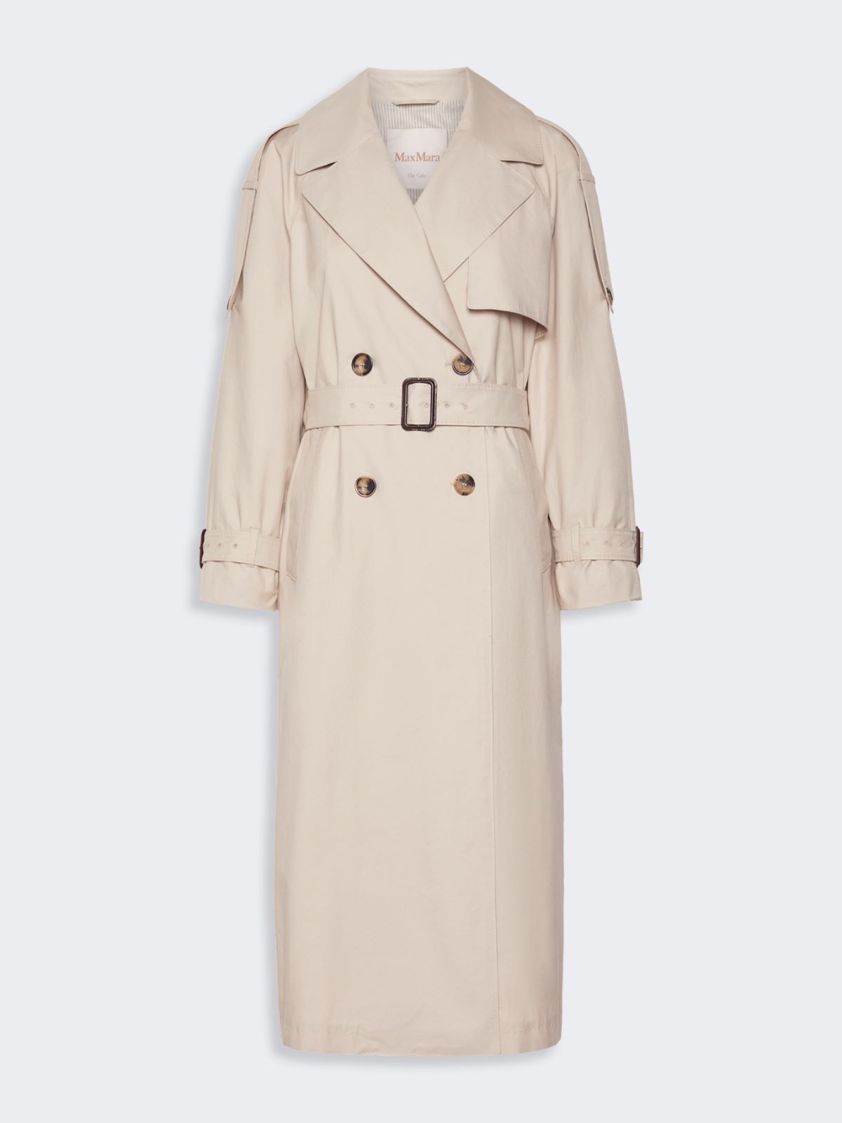 Long double-breasted trench coat in water-repellent cotton - BEIGE - Max Mara - 5