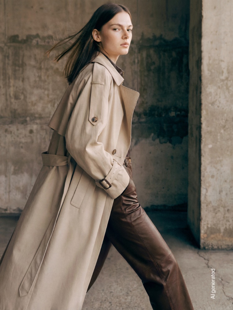 Long double-breasted trench coat in water-repellent cotton + BEIGE - Max Mara
