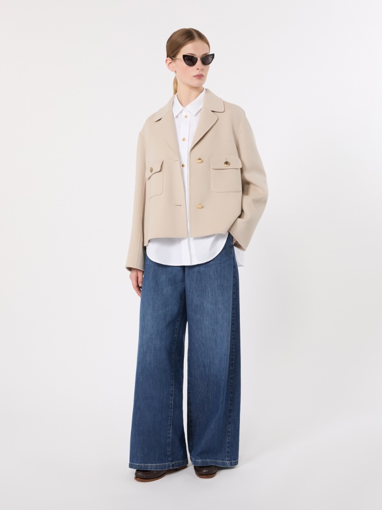 Double wool drap jacket - BEIGE - 1