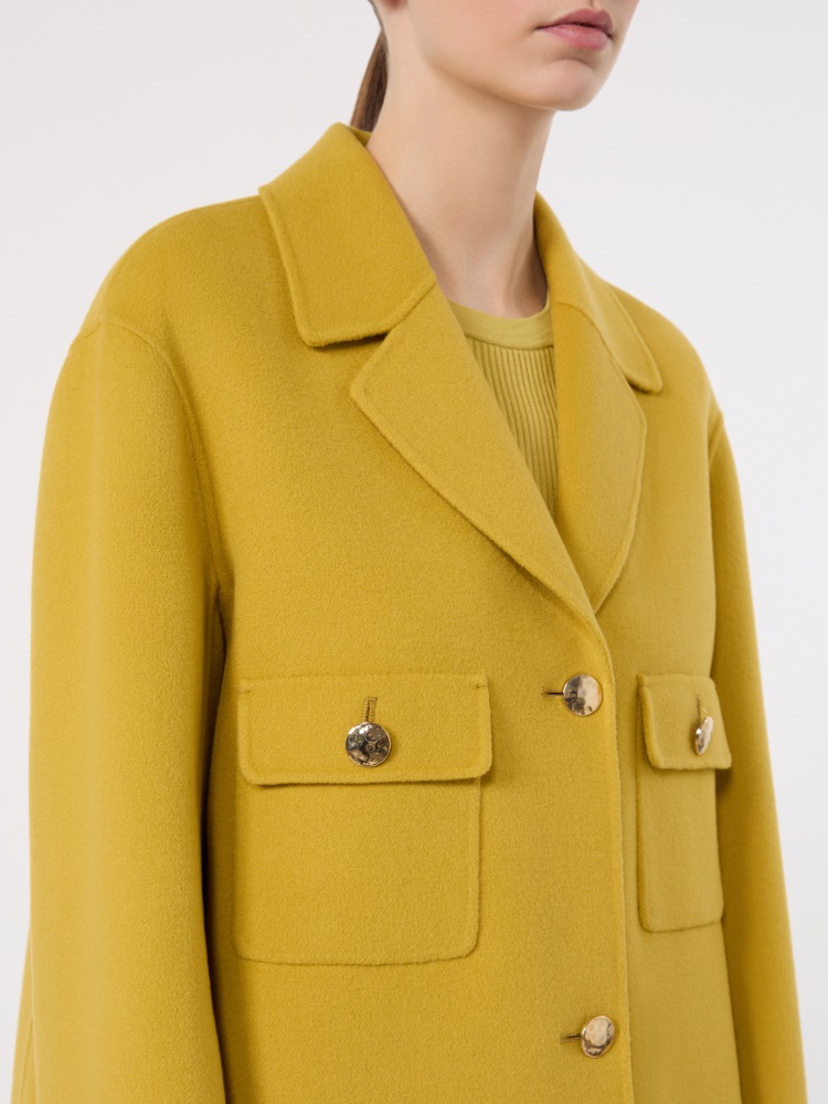 Double wool drap jacket - YELLOW - 4