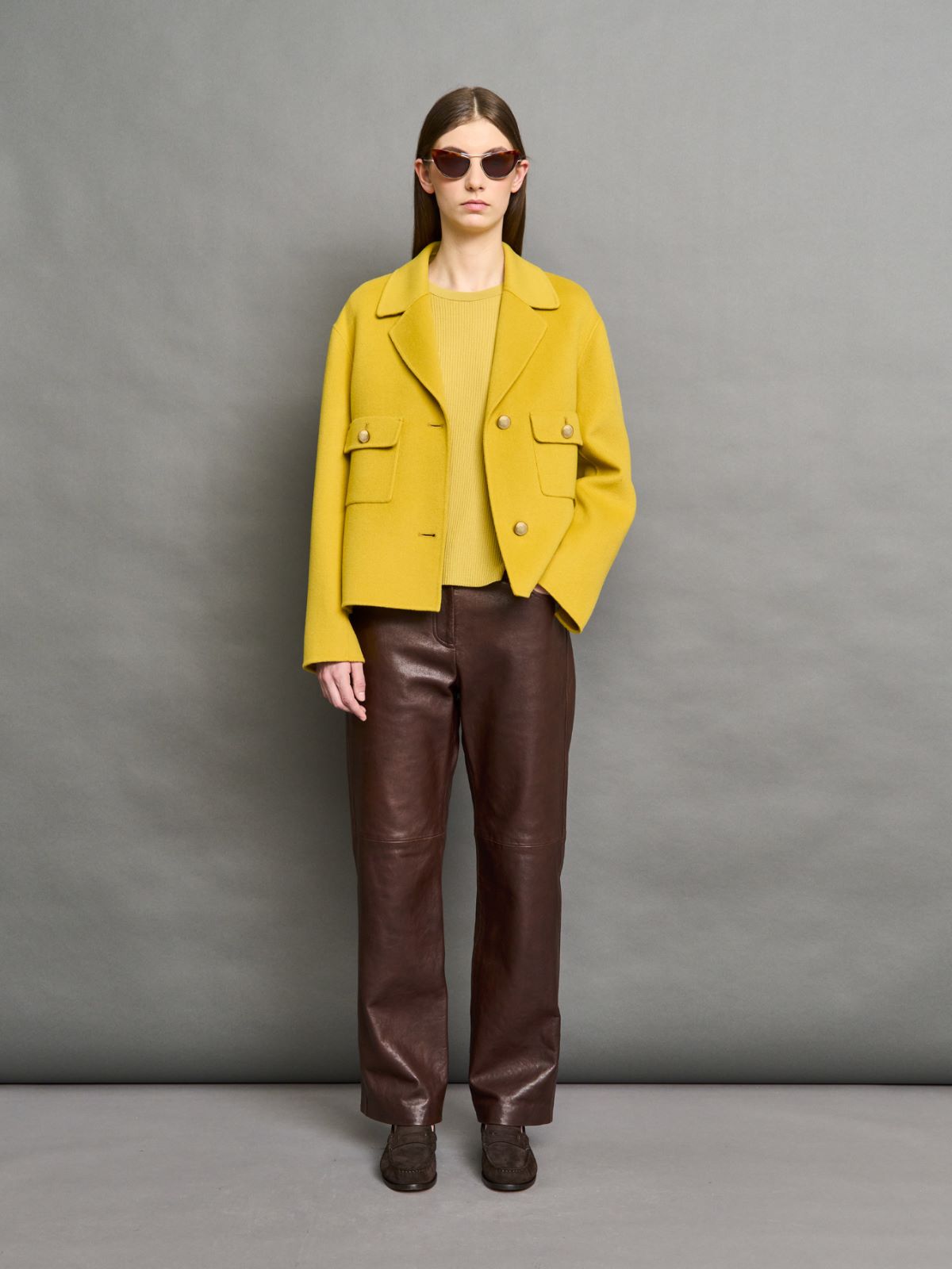 Giacca in doppio drap di lana + GIALLO - Max Mara