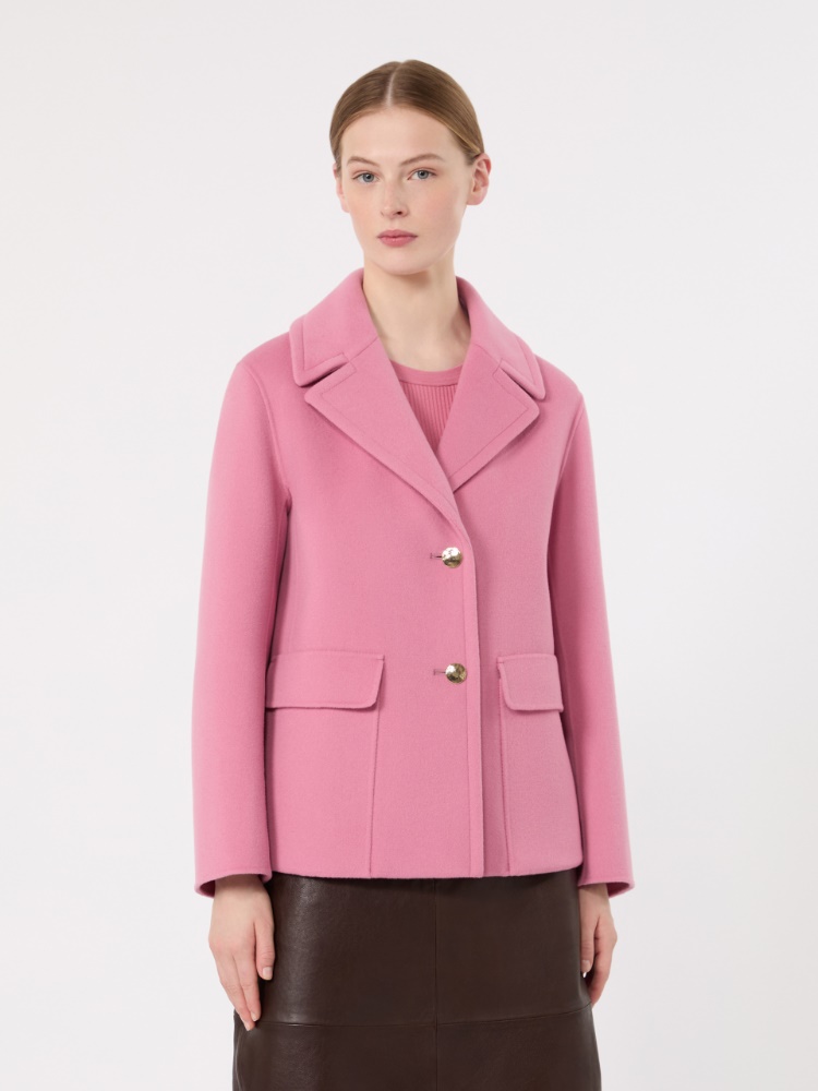 Drap wool single-breasted jacket - PINK - 2