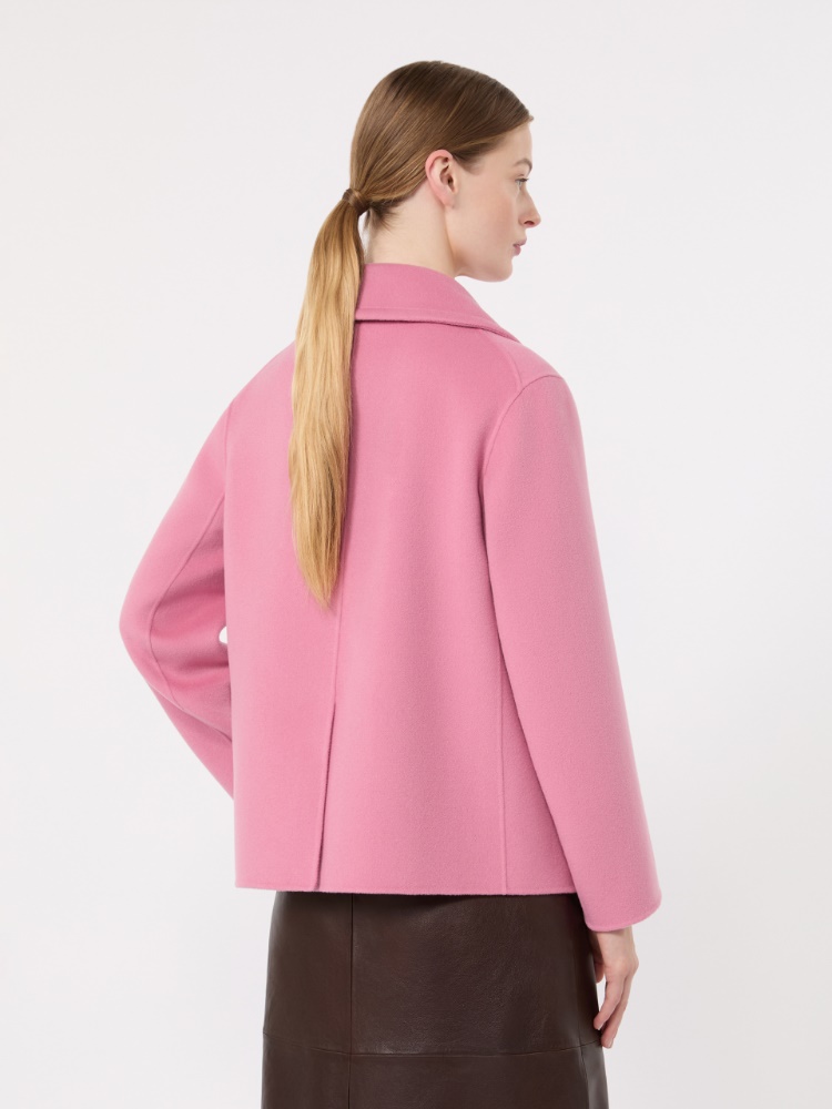 Drap wool single-breasted jacket - PINK - 3