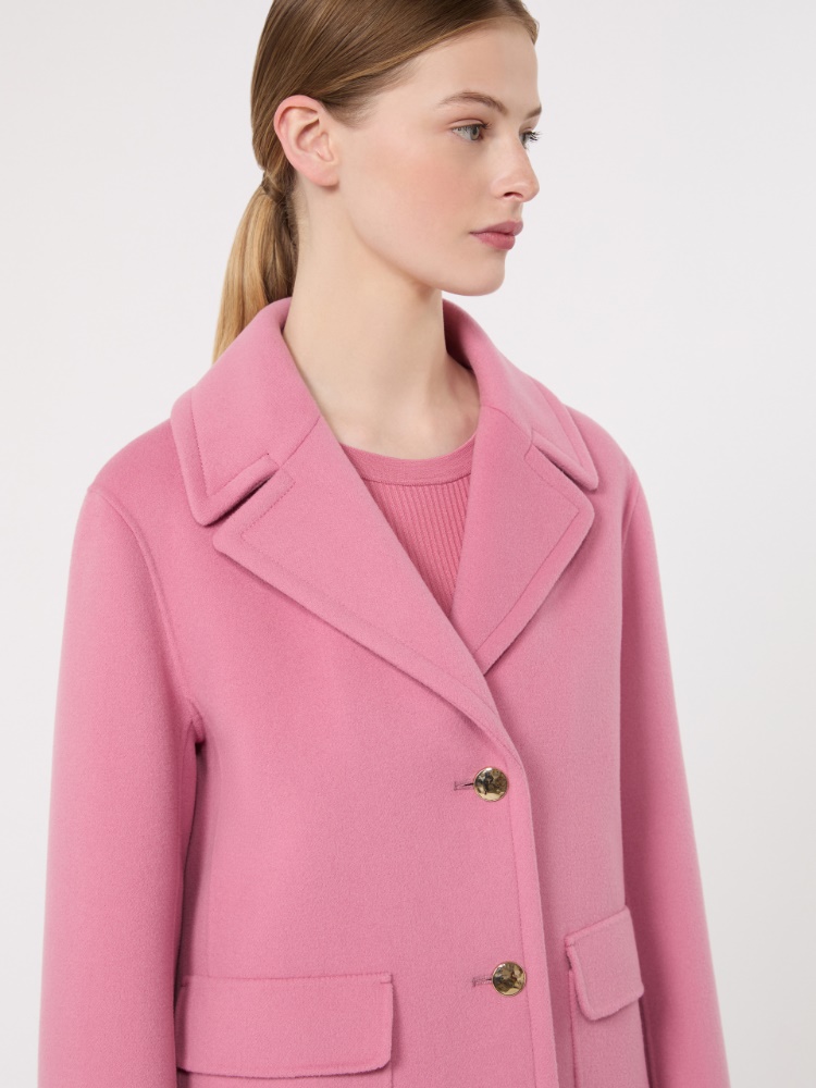 Drap wool single-breasted jacket - PINK - 4