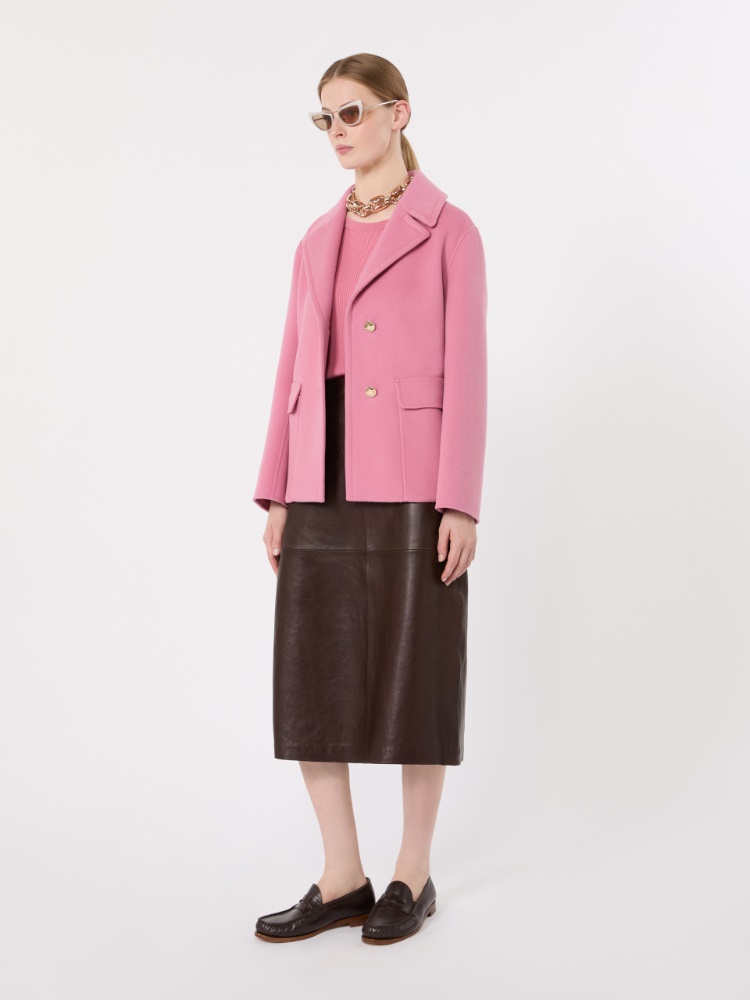 Drap wool single-breasted jacket - PINK
