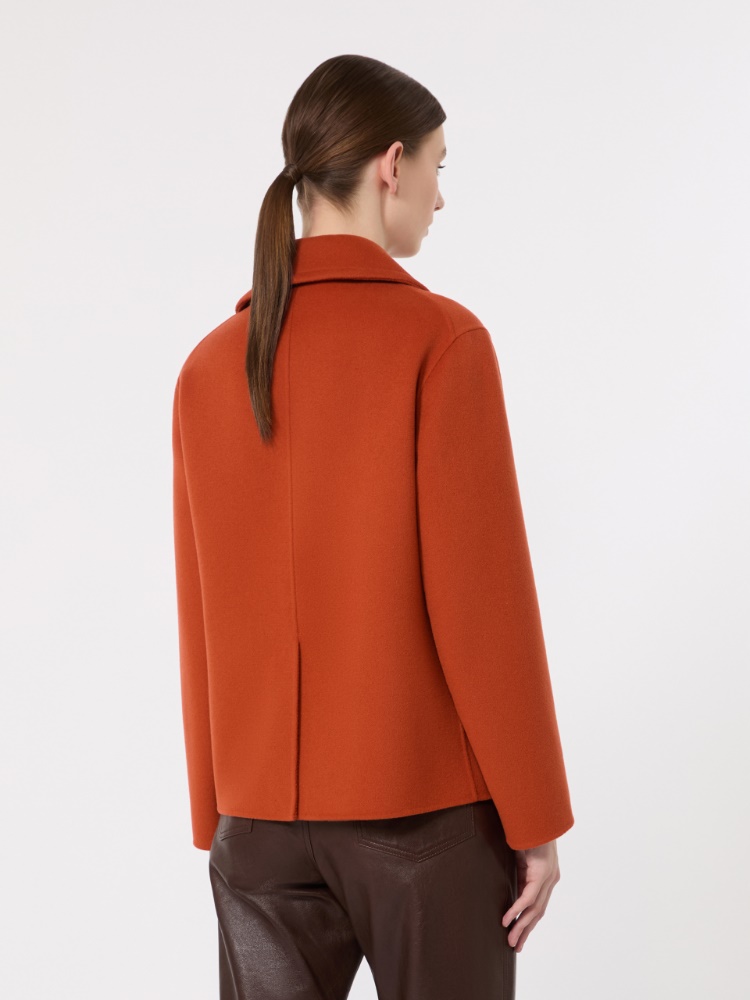 Drap wool single-breasted jacket - ORANGE - 3