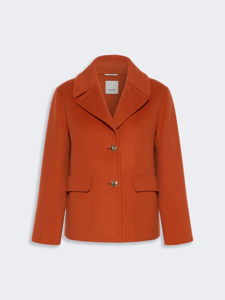 Drap wool single-breasted jacket - ORANGE - 5