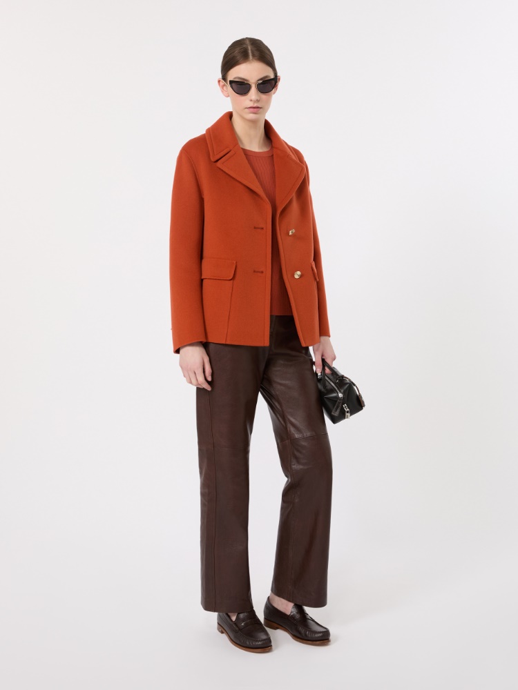 Drap wool single-breasted jacket - ORANGE - 1
