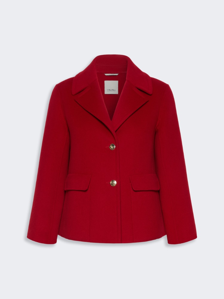 Drap wool single-breasted jacket - RED - 5