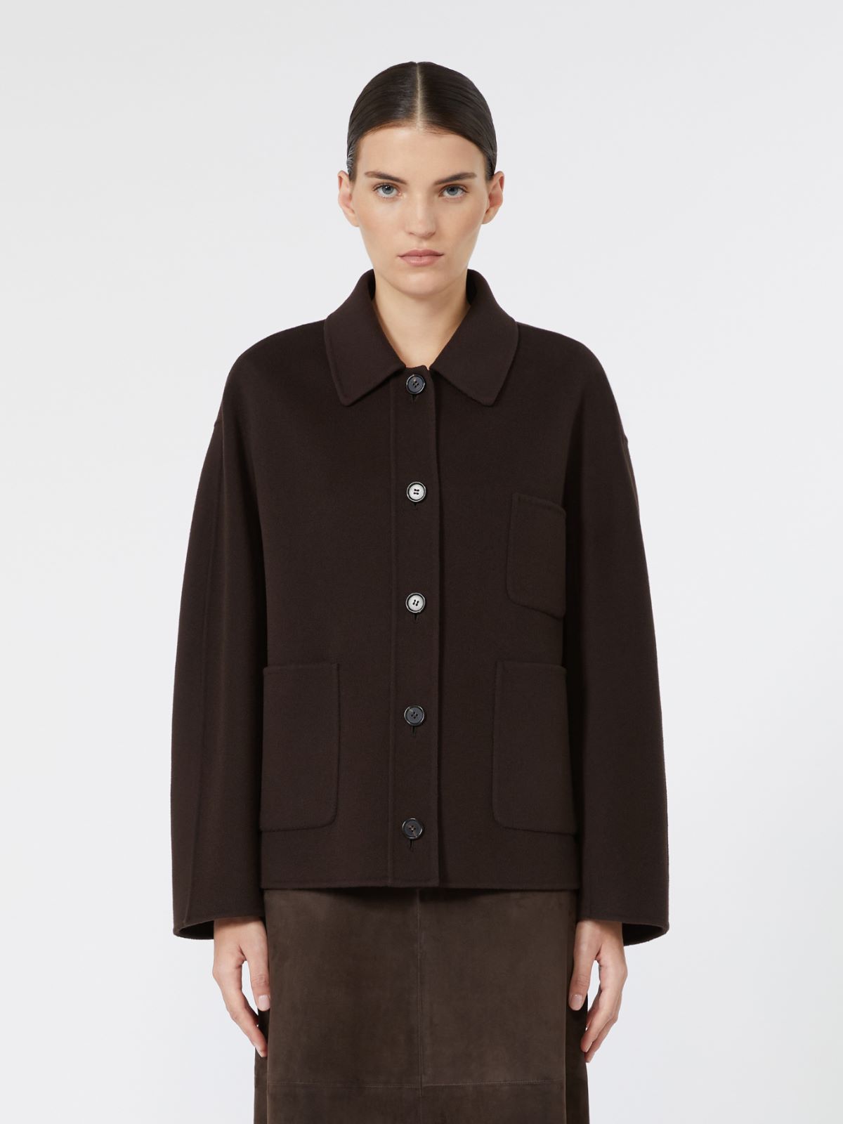 Wool broadcloth jacket - BROWN - Max Mara - 2