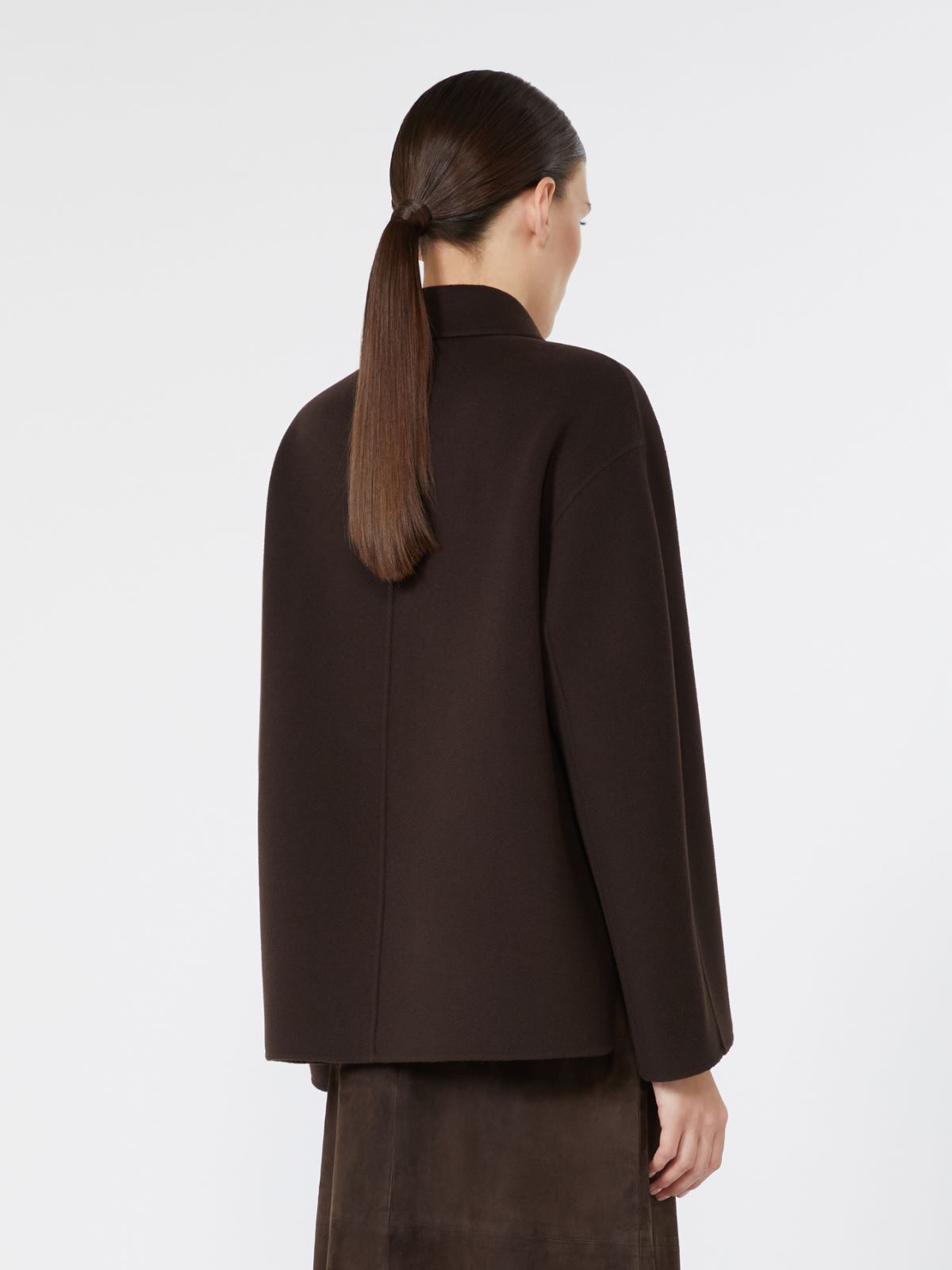 Wool broadcloth jacket - BROWN - Max Mara - 3