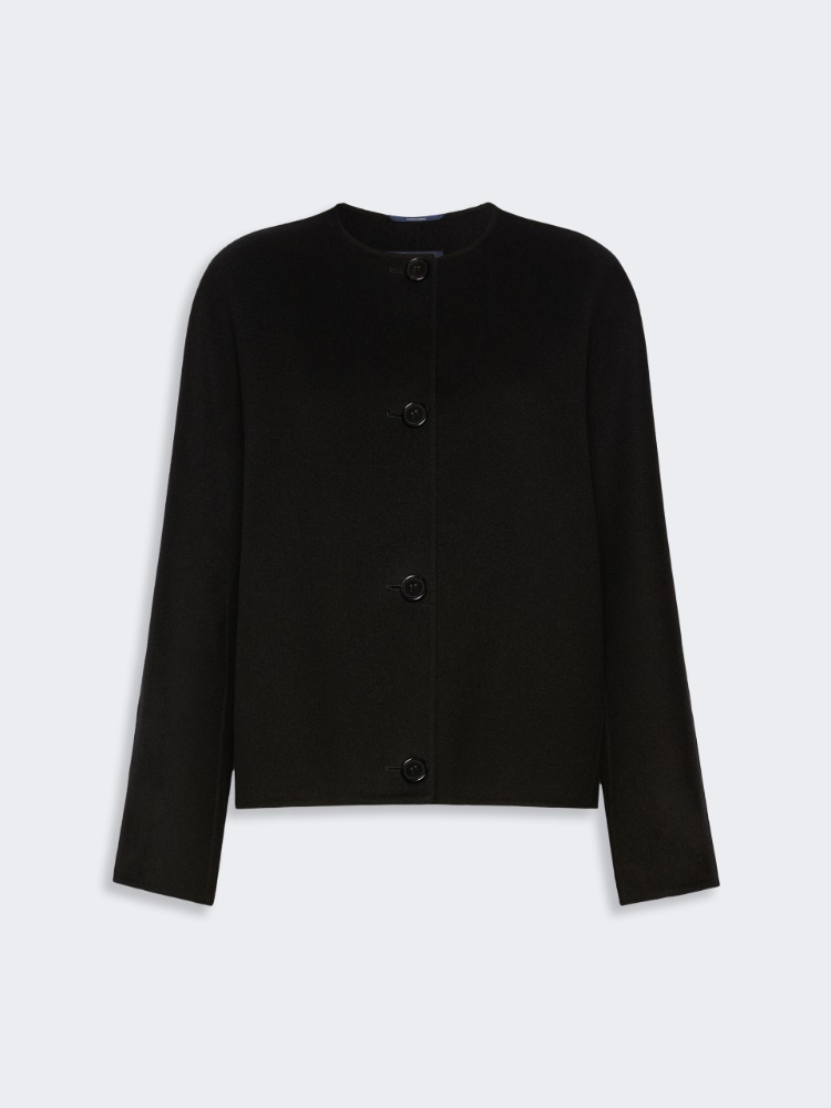Cropped wool broadcloth jacket - BLACK - Max Mara - 5