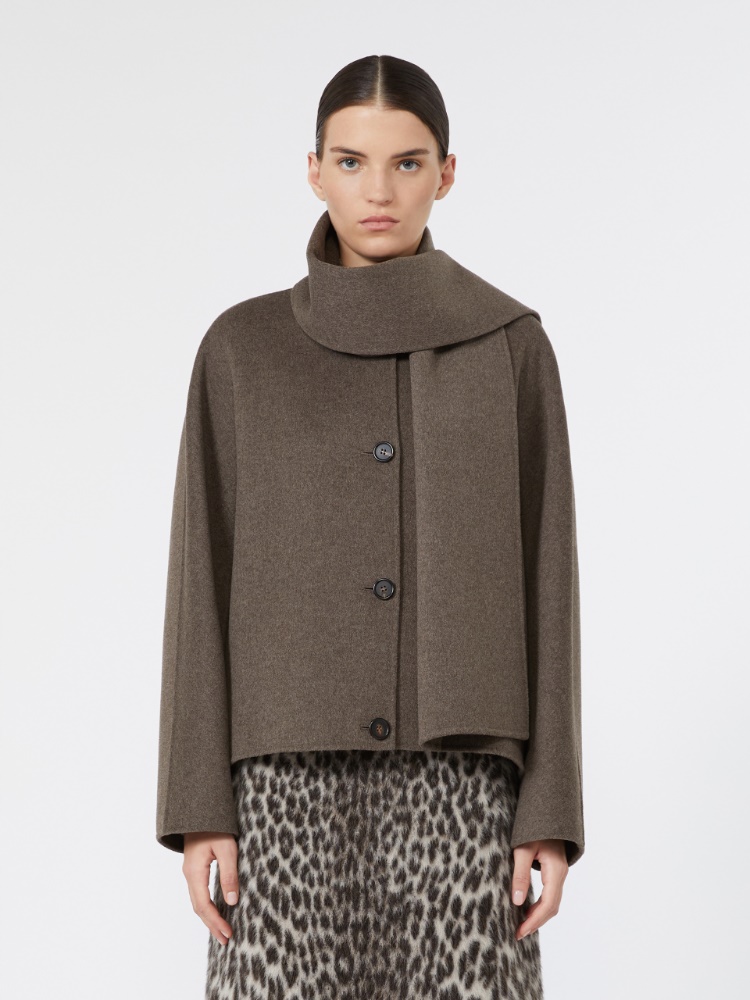 Cropped wool broadcloth jacket - MEDIUM GREY - Max Mara - 2