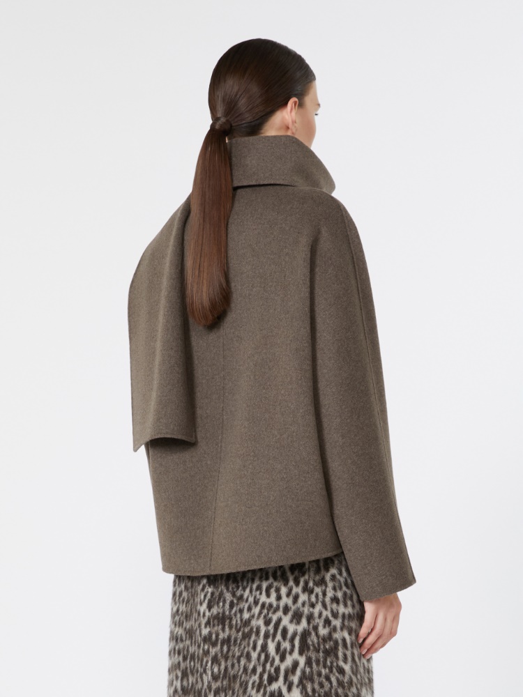 Cropped wool broadcloth jacket - MEDIUM GREY - Max Mara - 3