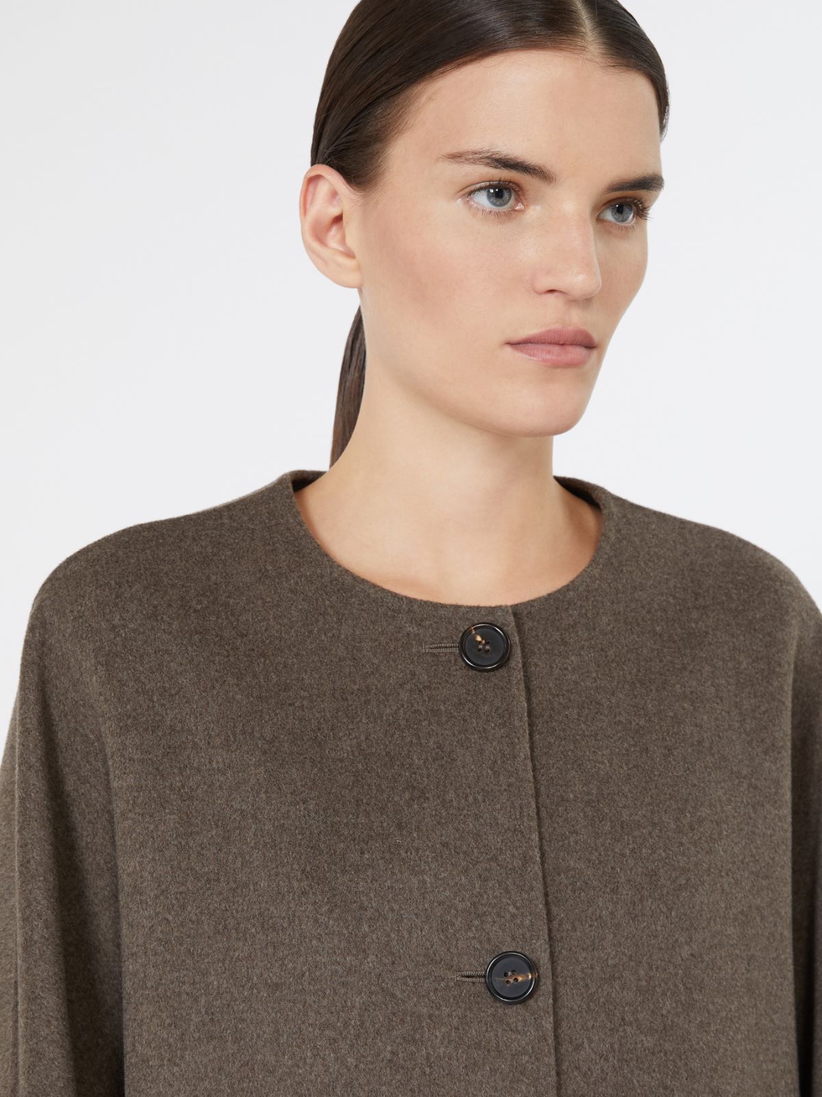 Cropped wool broadcloth jacket - MEDIUM GREY - Max Mara - 4