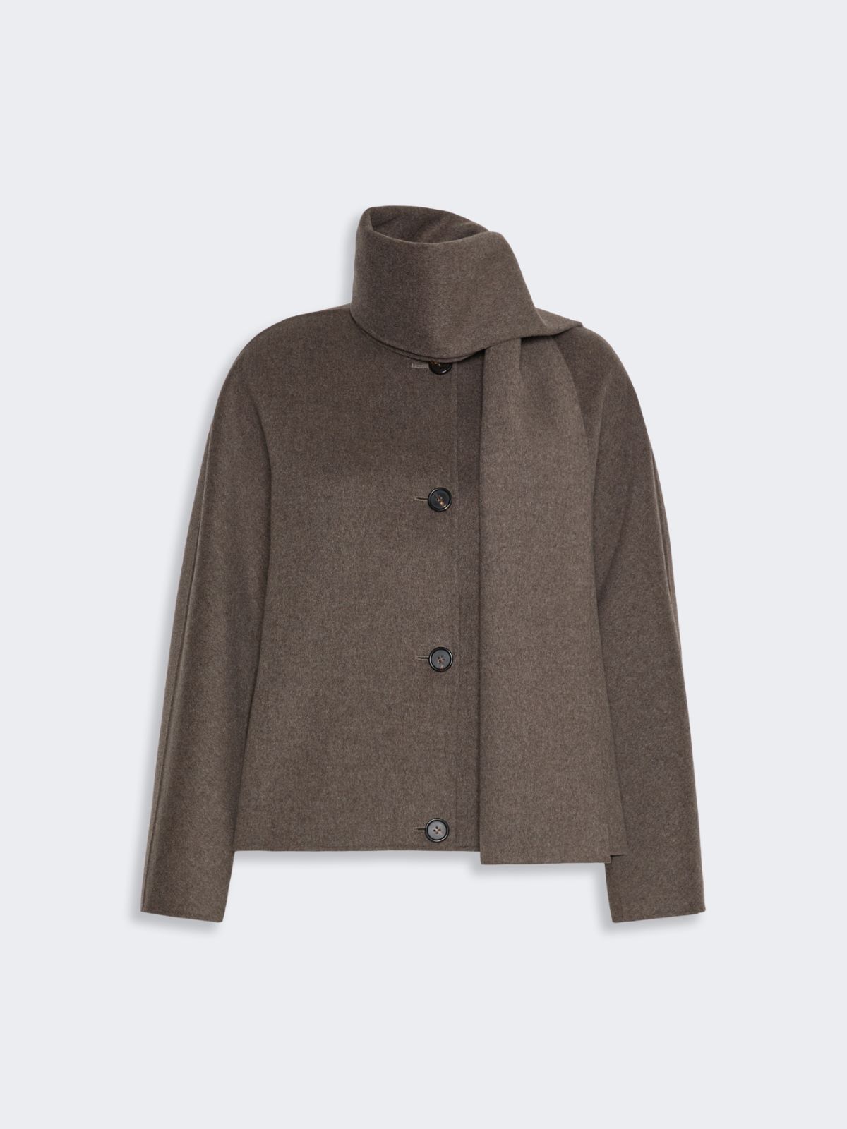 Cropped wool broadcloth jacket - MEDIUM GREY - Max Mara - 5