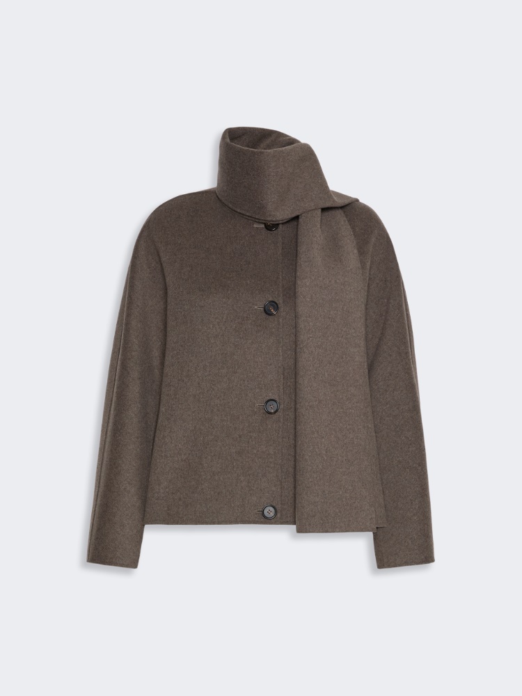 Cropped wool broadcloth jacket - MEDIUM GREY - Max Mara - 5