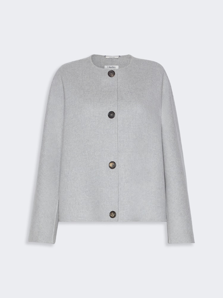 Cropped wool broadcloth jacket - PEARL GREY