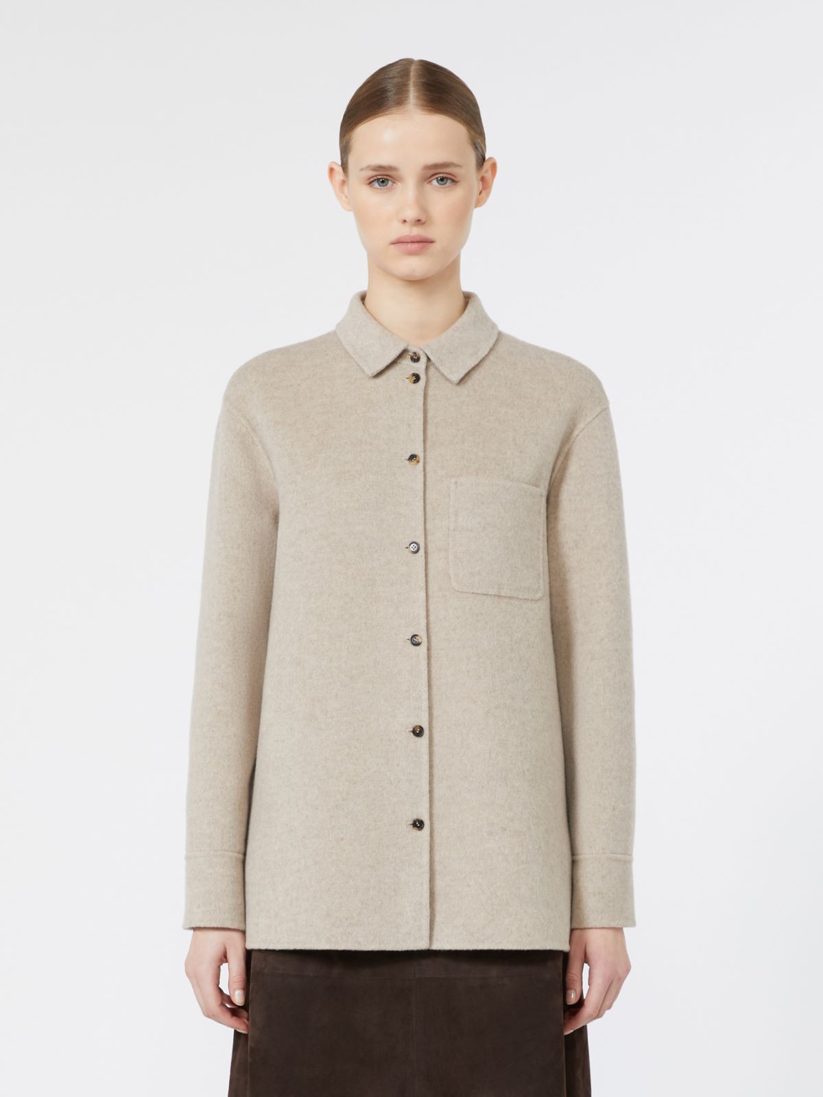 Wool and cashmere broadcloth jacket - SAND - Max Mara - 2