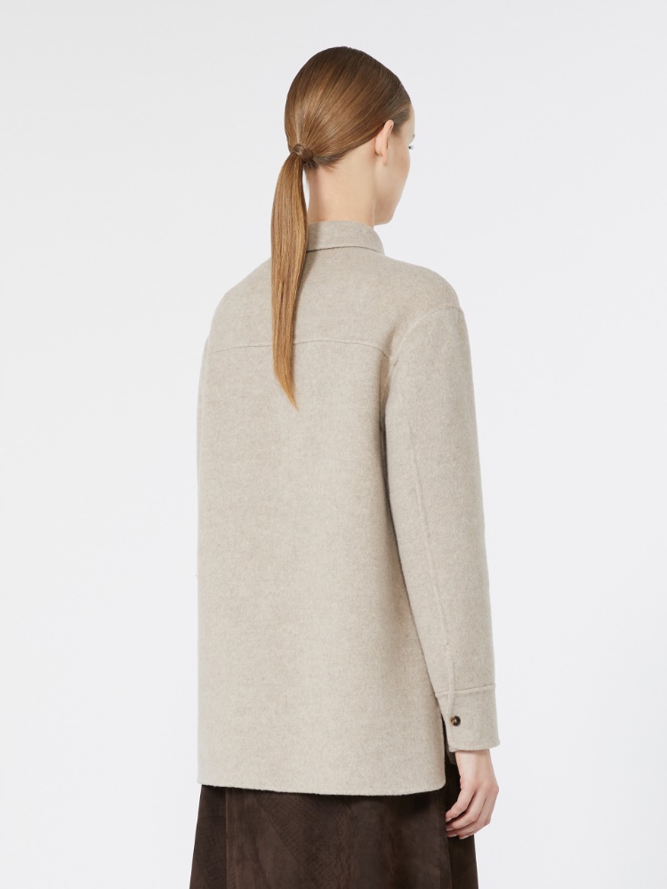 Wool and cashmere broadcloth jacket - SAND - Max Mara - 3