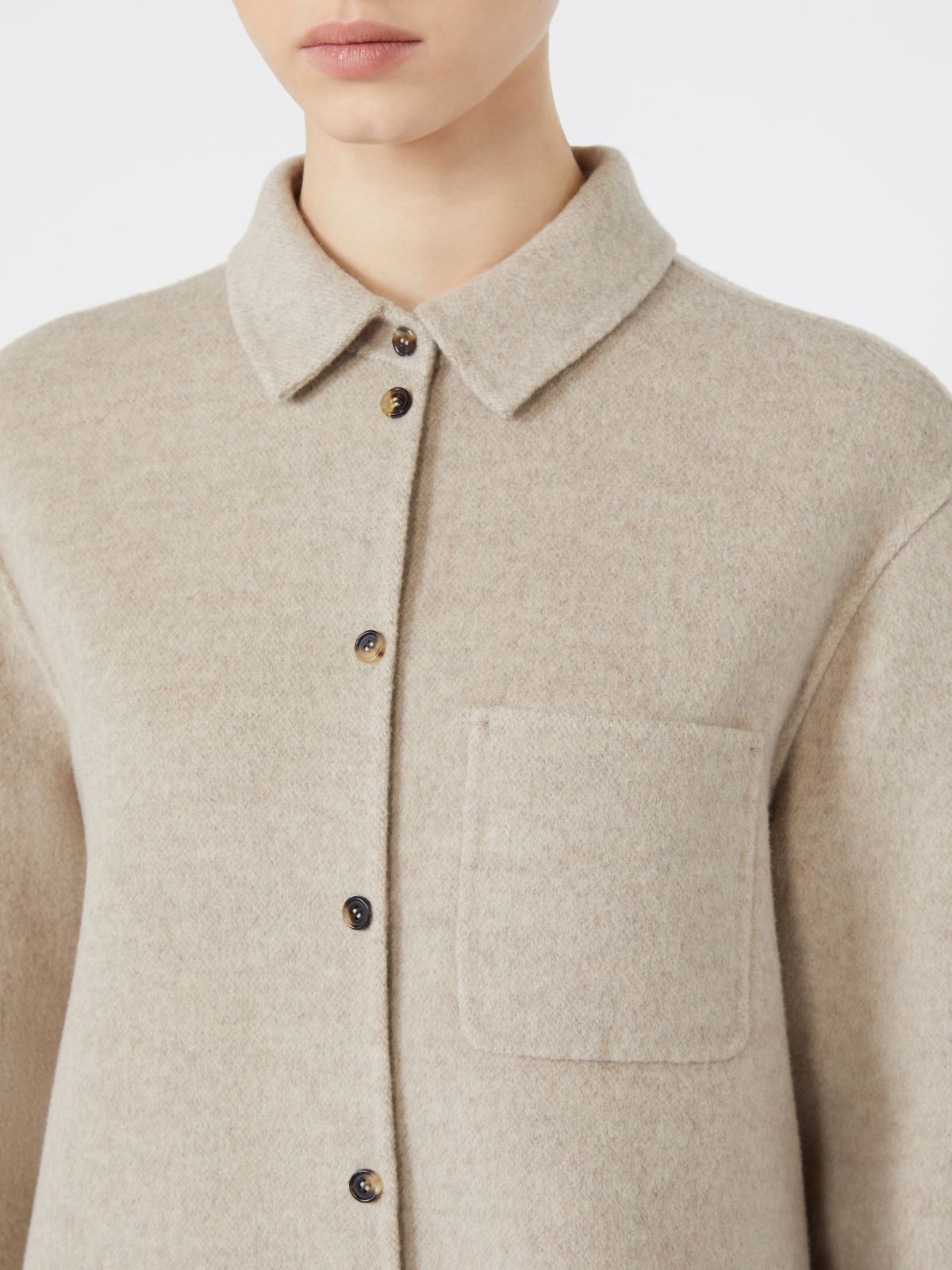Wool and cashmere broadcloth jacket - SAND - Max Mara - 4