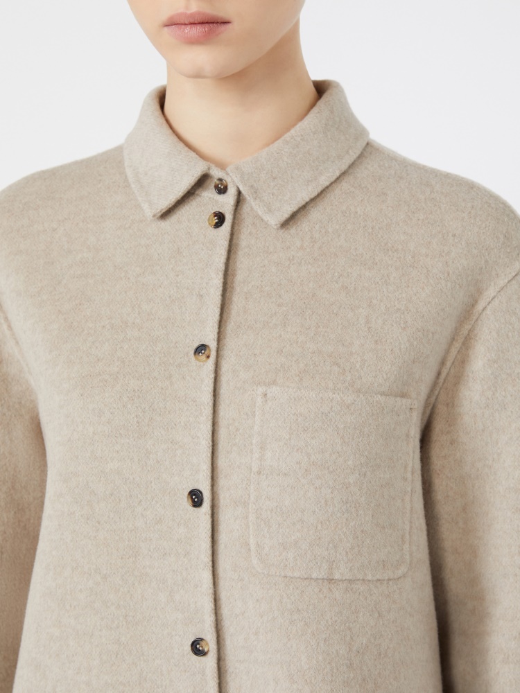 Wool and cashmere broadcloth jacket - SAND - Max Mara - 4
